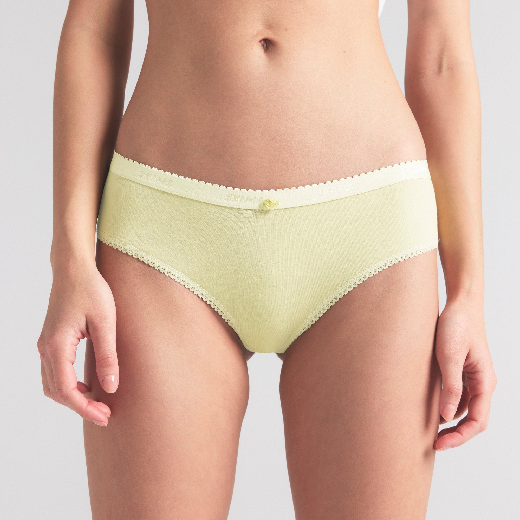 LIGHTWEIGHT COTTON LOGO PICOT HIPSTER | CITRON - Image 3