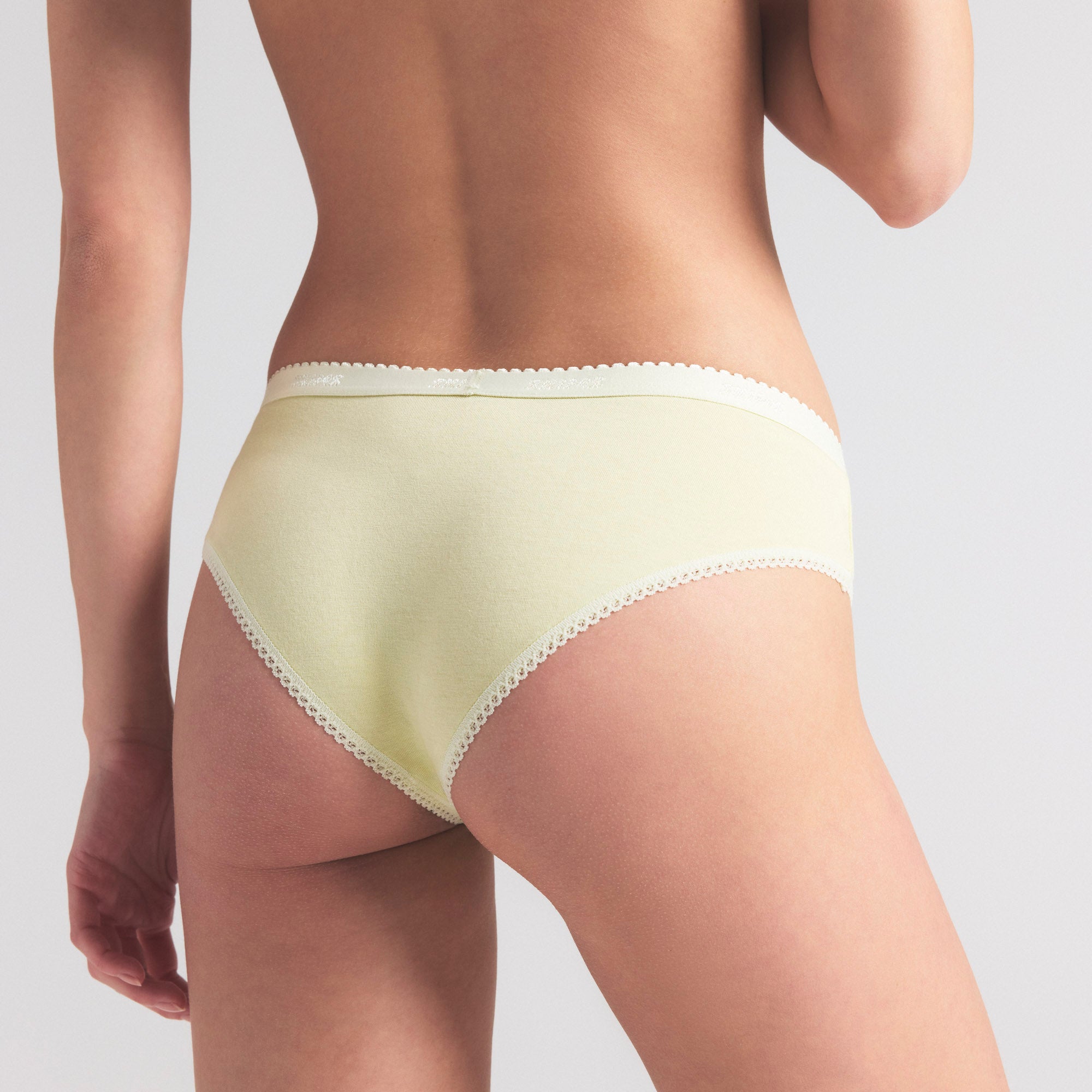 LIGHTWEIGHT COTTON LOGO PICOT HIPSTER | CITRON - Image 2