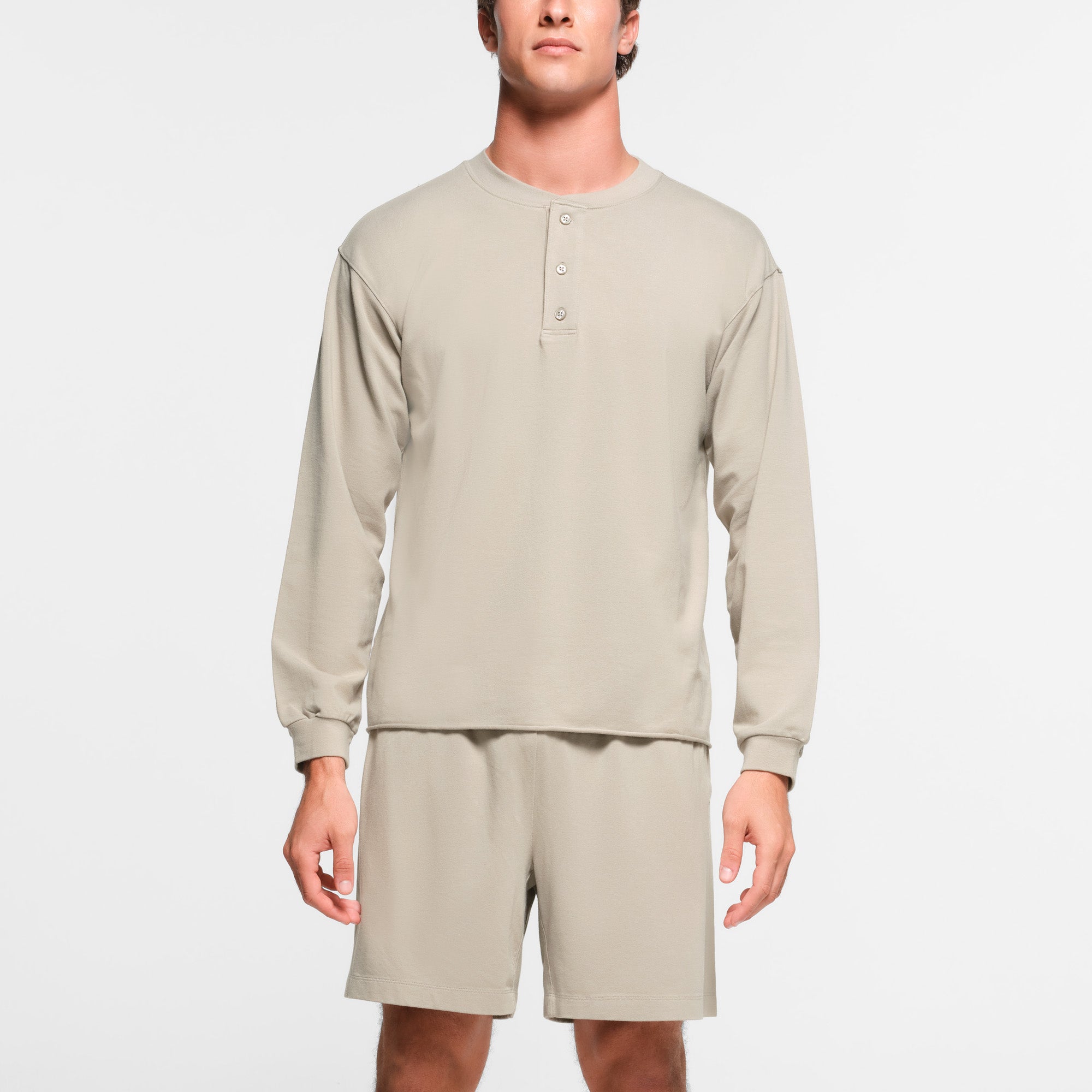 JERSEY LOUNGE MENS RELAXED HENLEY | SHALE