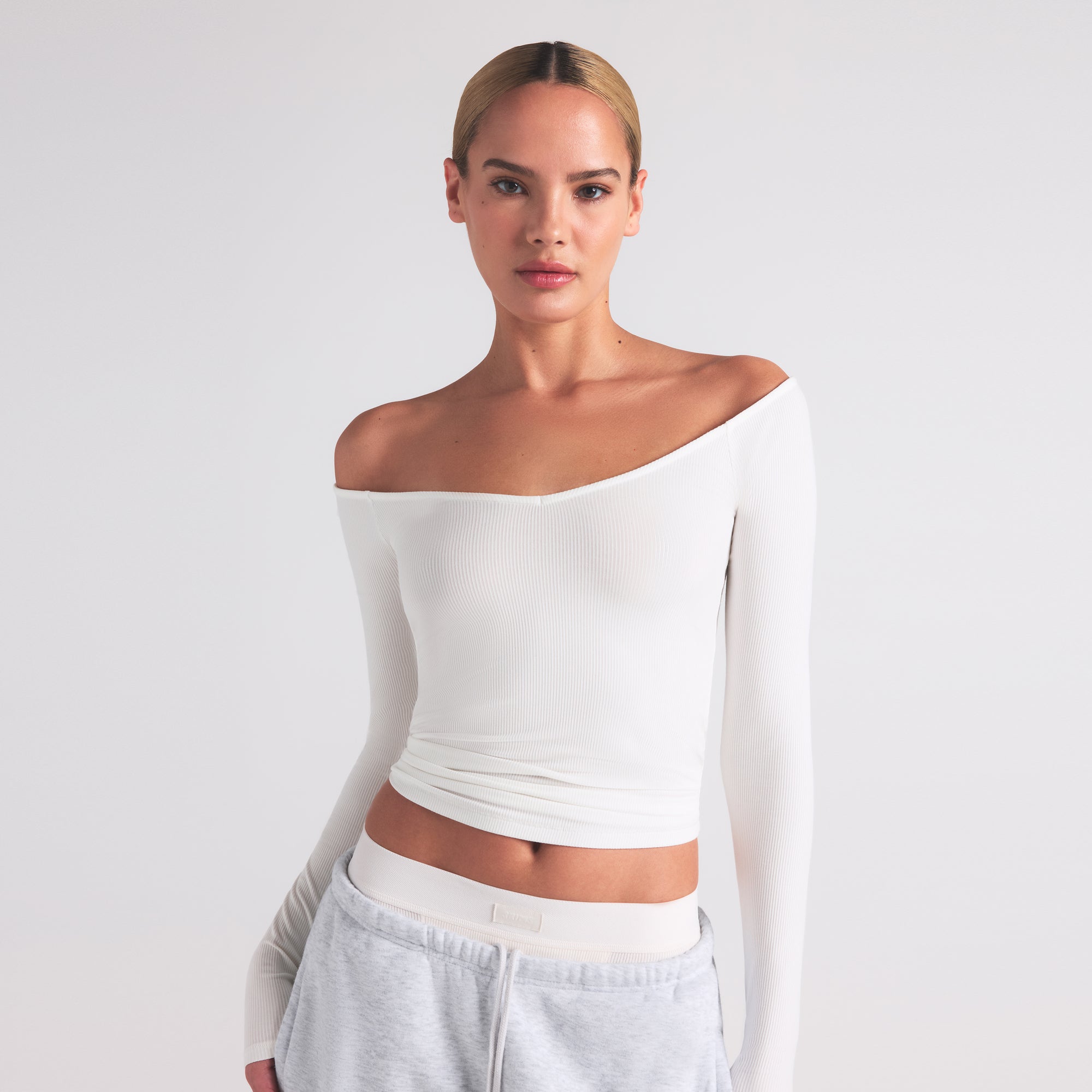SOFT LOUNGE OFF THE SHOULDER TOP | MARBLE - Image 2