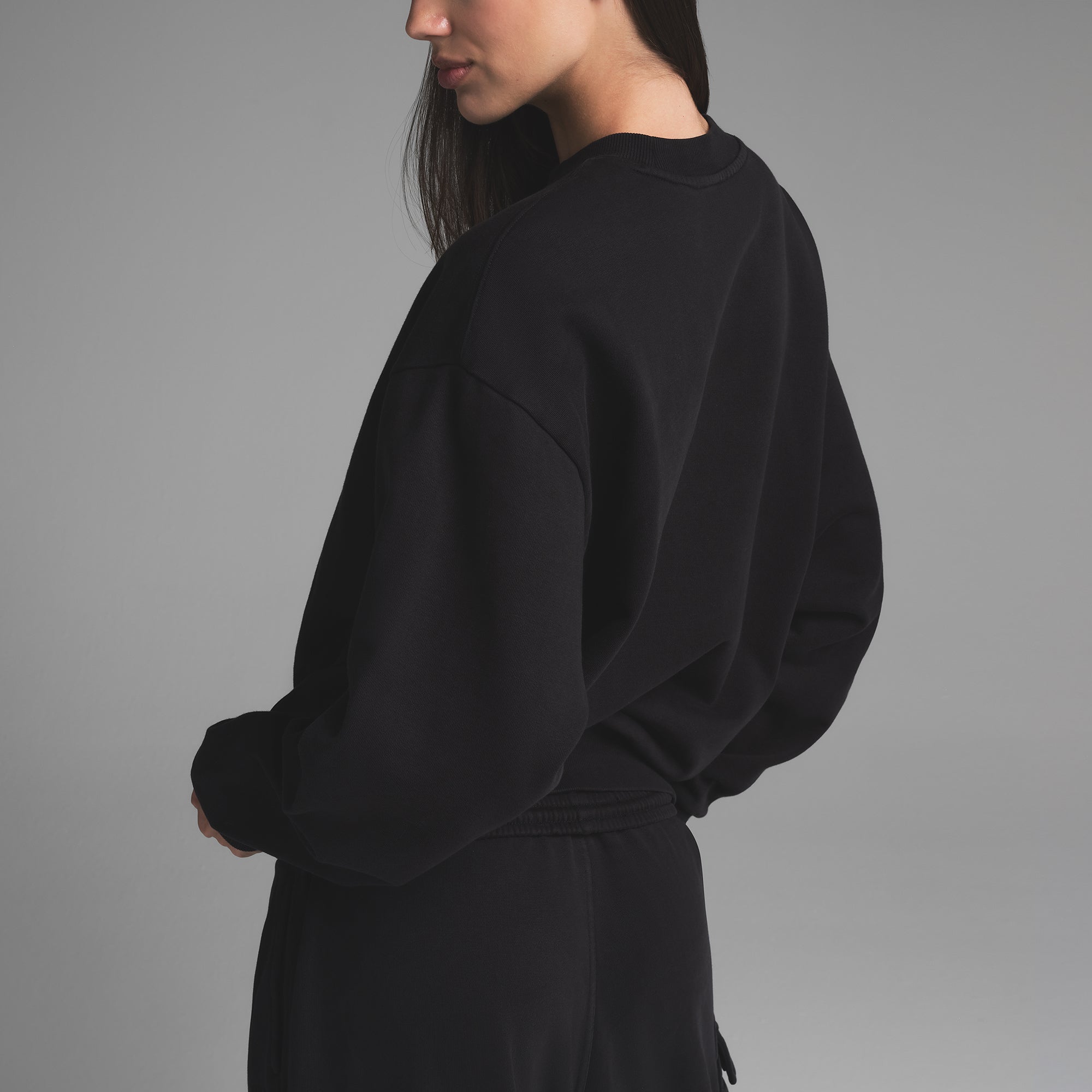BOYFRIEND FLEECE CREWNECK | WASHED ONYX - Image 3