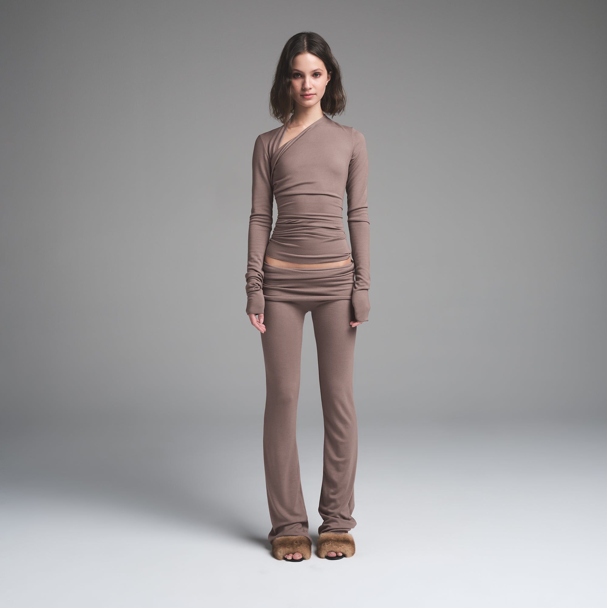 SKIMS CLOUD ASYMMETRIC LONG SLEEVE TOP | AMETHYST - Image 2