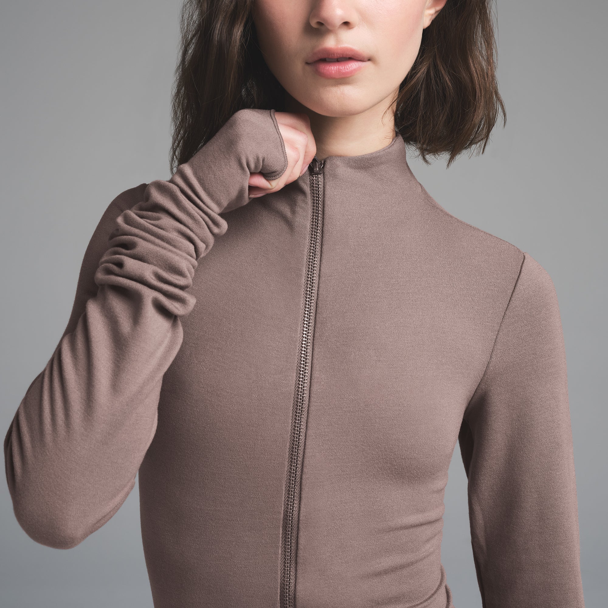 SKIMS CLOUD ZIP UP TOP | AMETHYST - Image 3