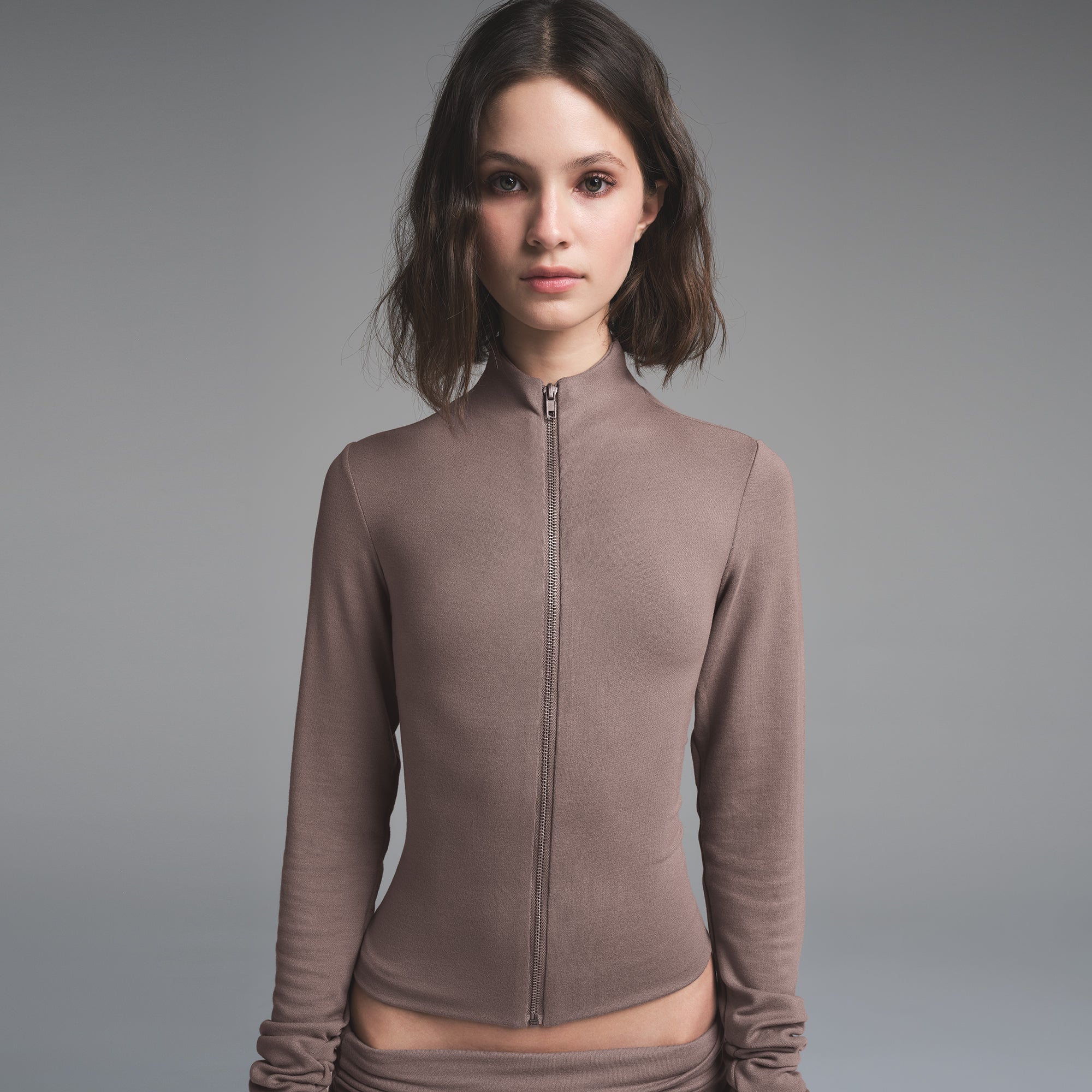 SKIMS CLOUD ZIP UP TOP | AMETHYST - Image 2