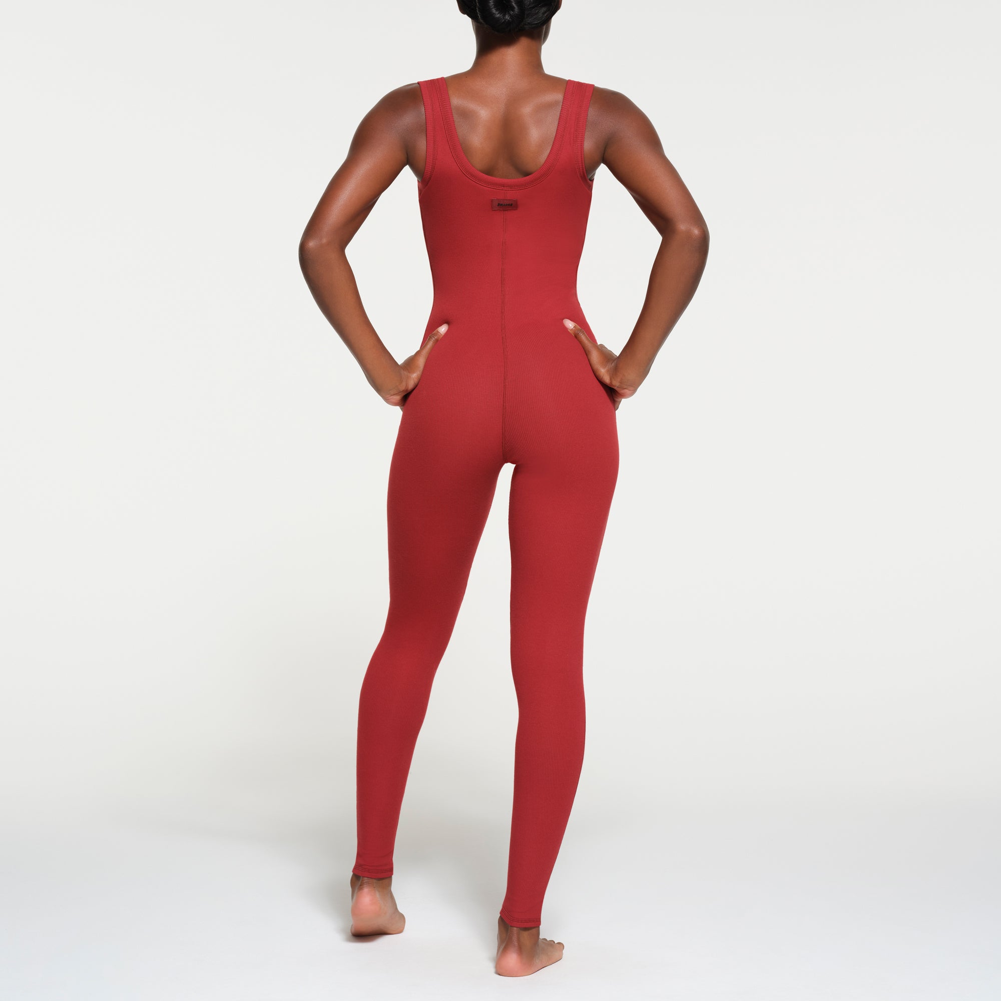 COTTON RIB TANK CATSUIT | BRICK MULTI - Image 3