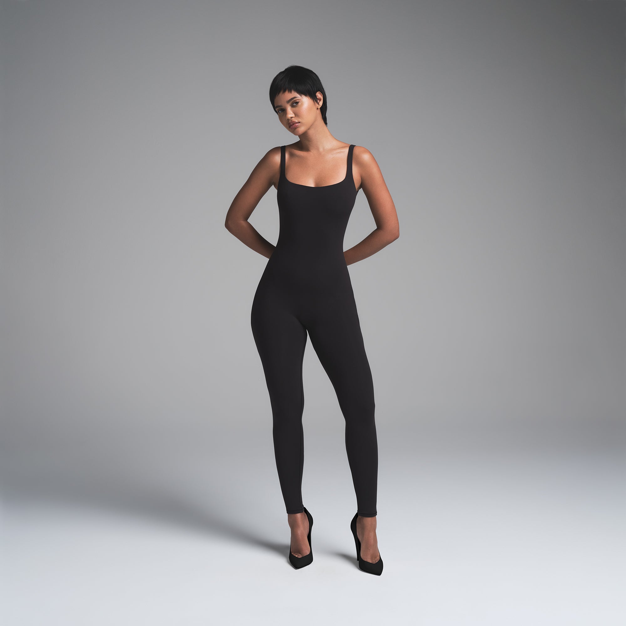 FITS EVERYBODY SQUARE NECK LOW BACK CATSUIT | ONYX