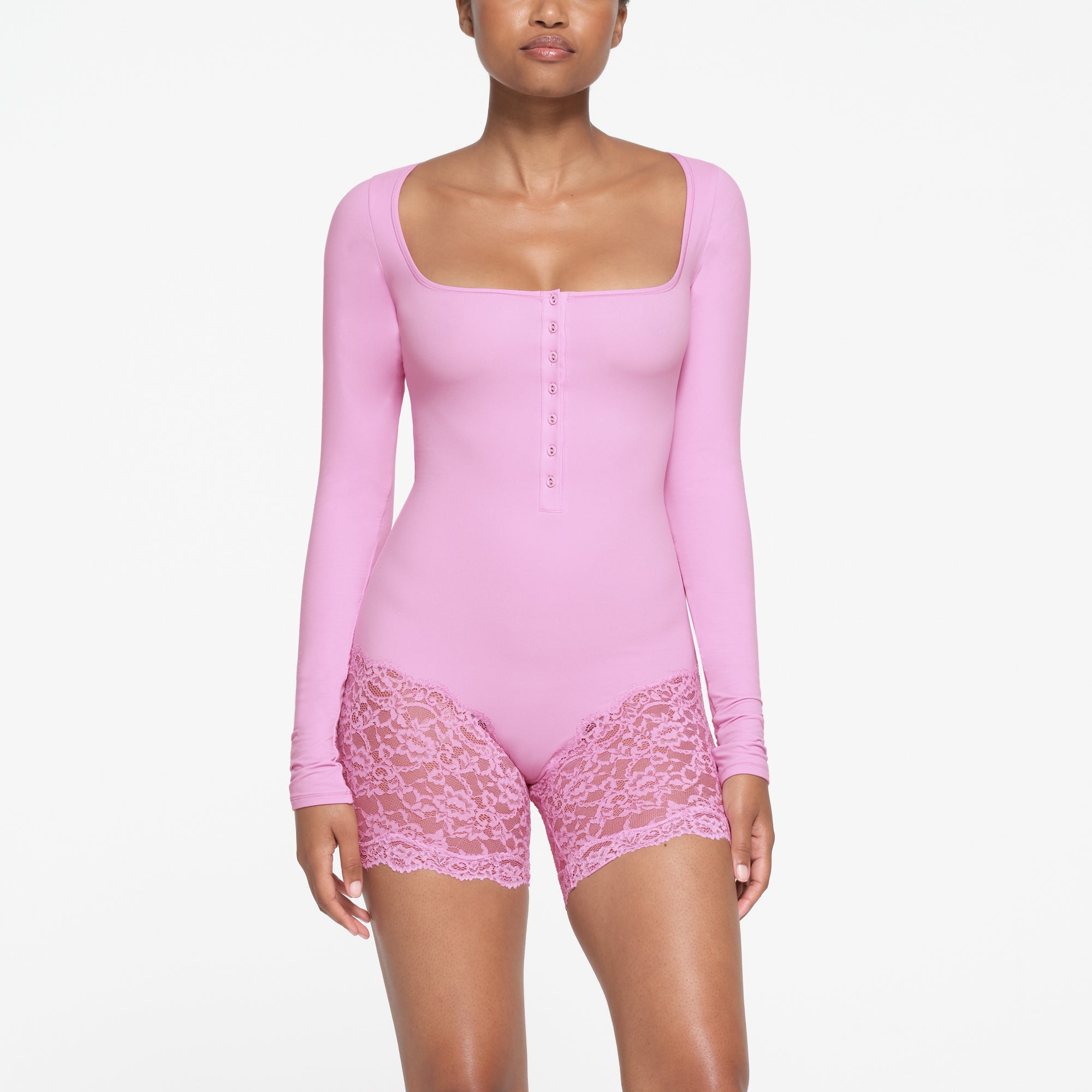 FITS EVERYBODY LACE LONG SLEEVE ONESIE | PETAL