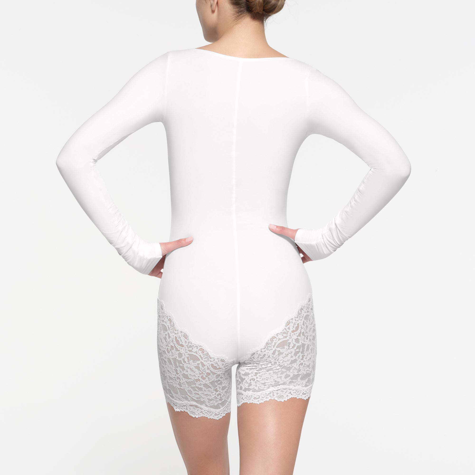 FITS EVERYBODY LACE LONG SLEEVE ONESIE | SNOW - Image 3