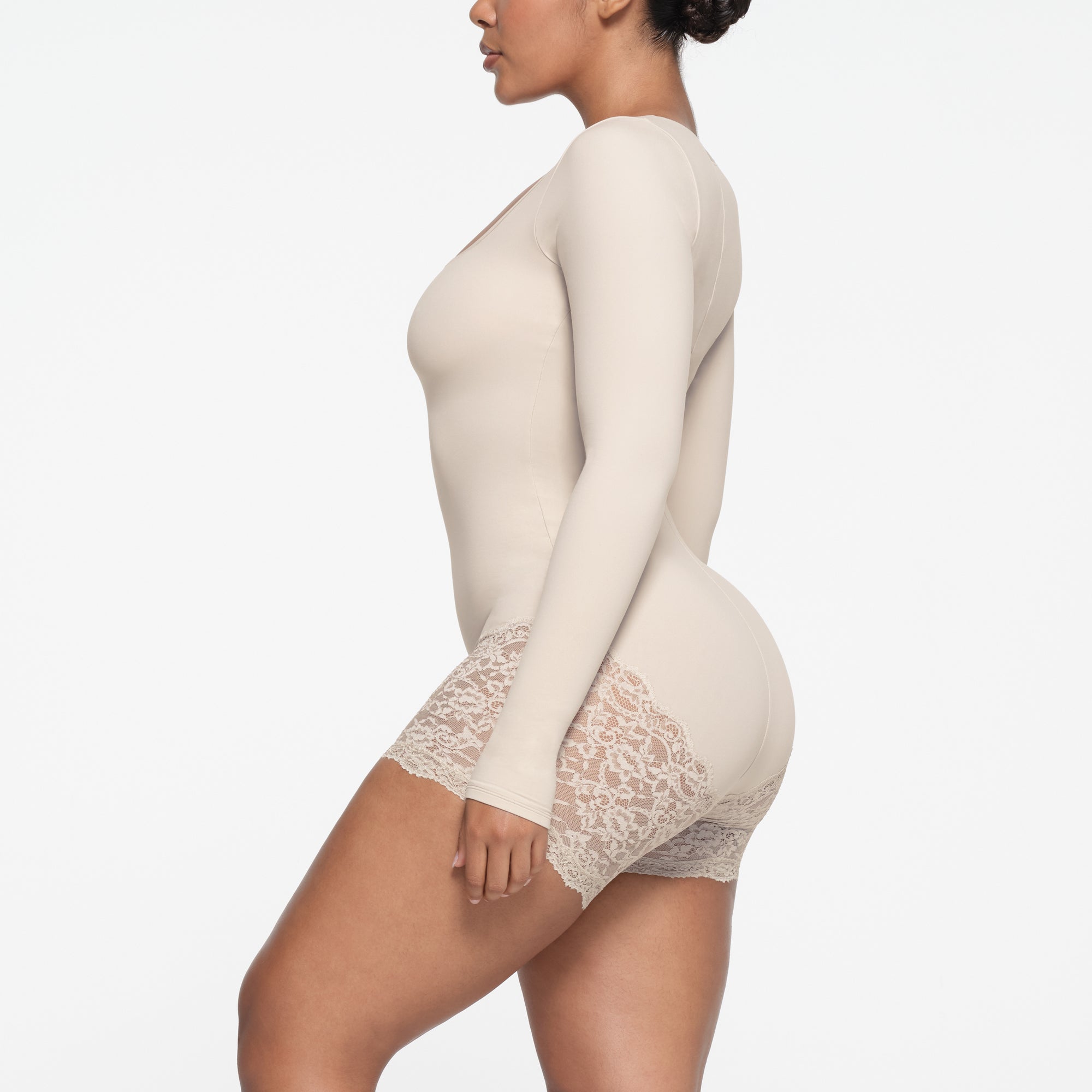 FITS EVERYBODY LACE LONG SLEEVE ONESIE | STONE - Image 2