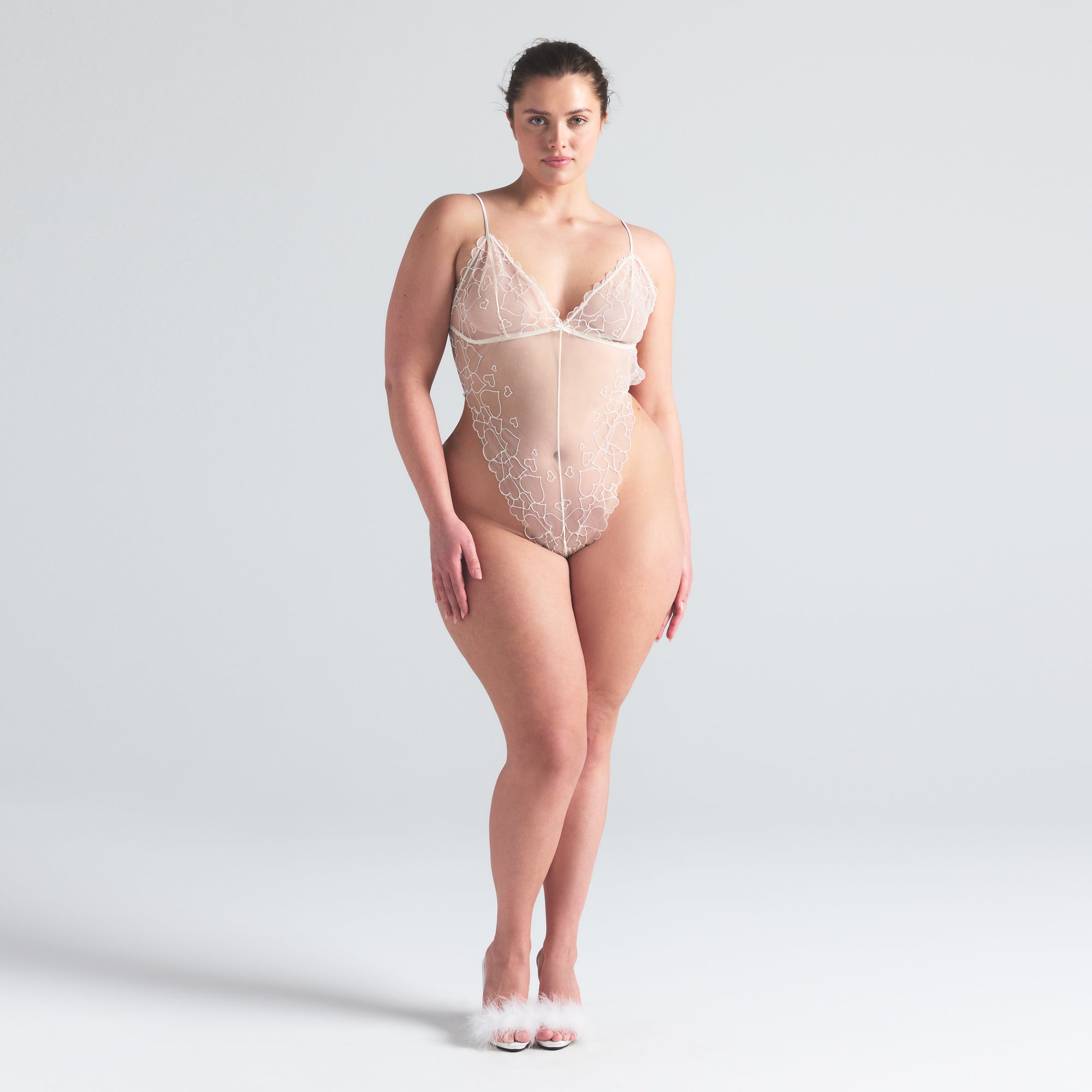 EMBROIDERED TULLE TEDDY | MARBLE - Image 2