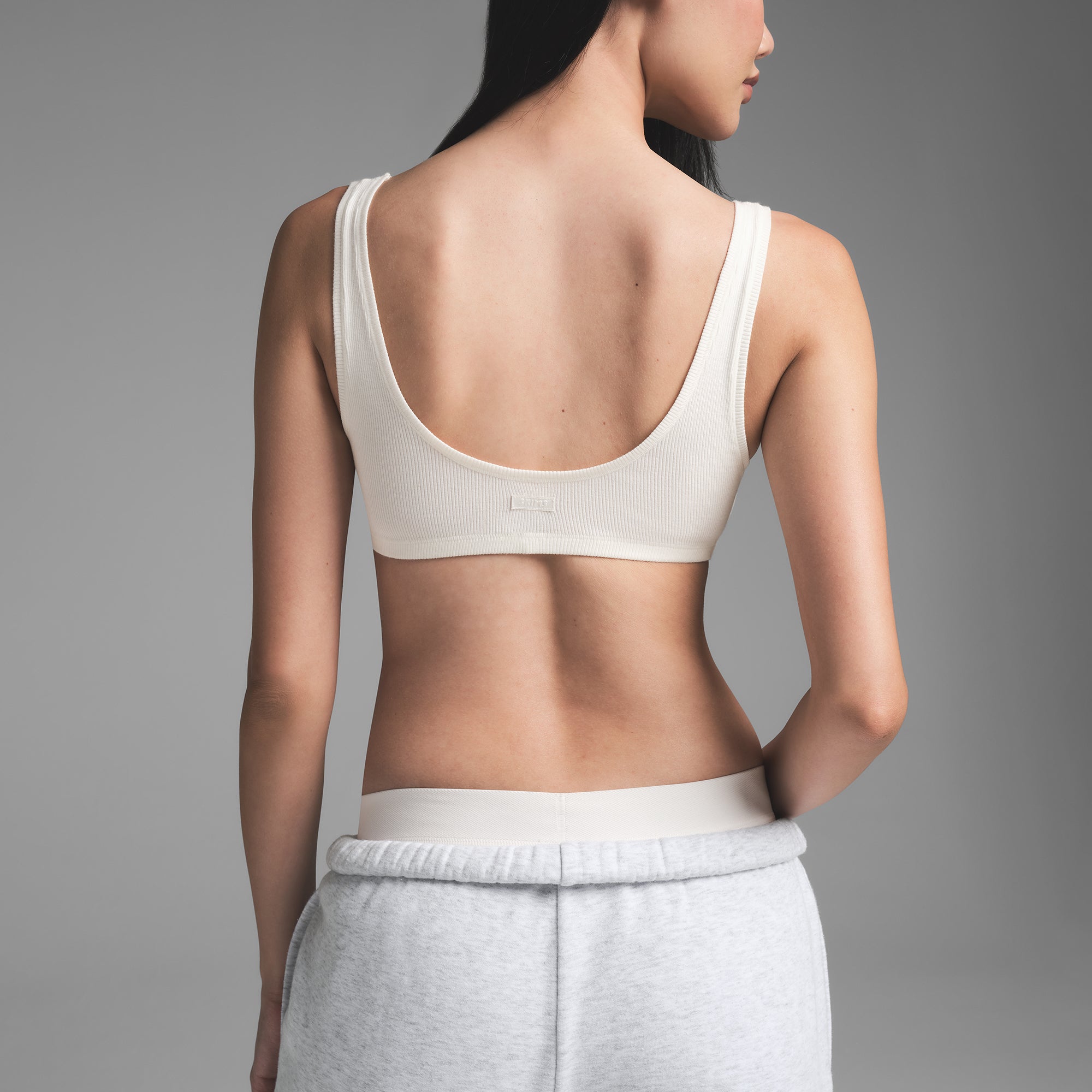 COTTON RIB SKIMPY SCOOP BRALETTE | MARBLE - Image 4