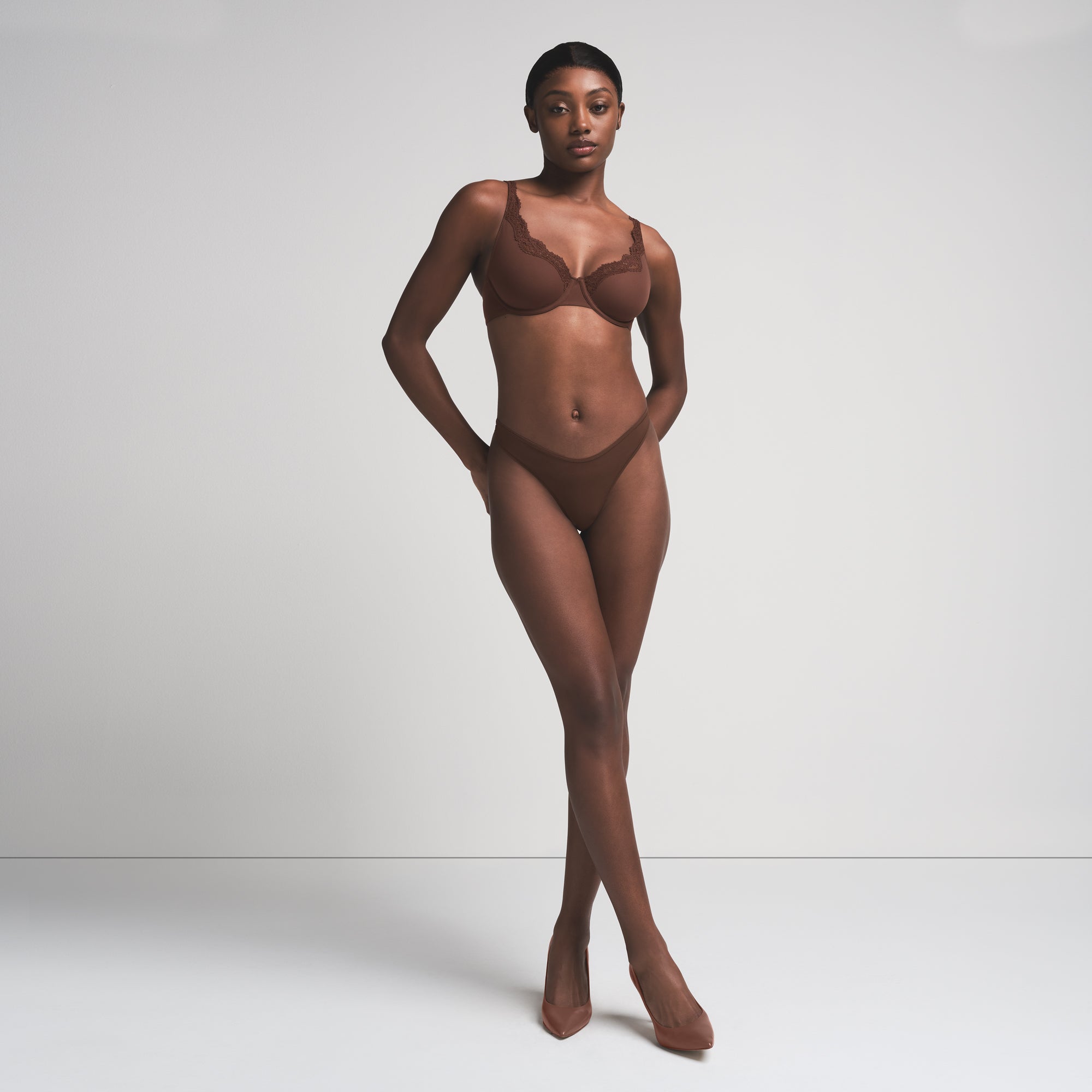 FITS EVERYBODY LACE UNLINED FULL COVERAGE BRA | COCOA