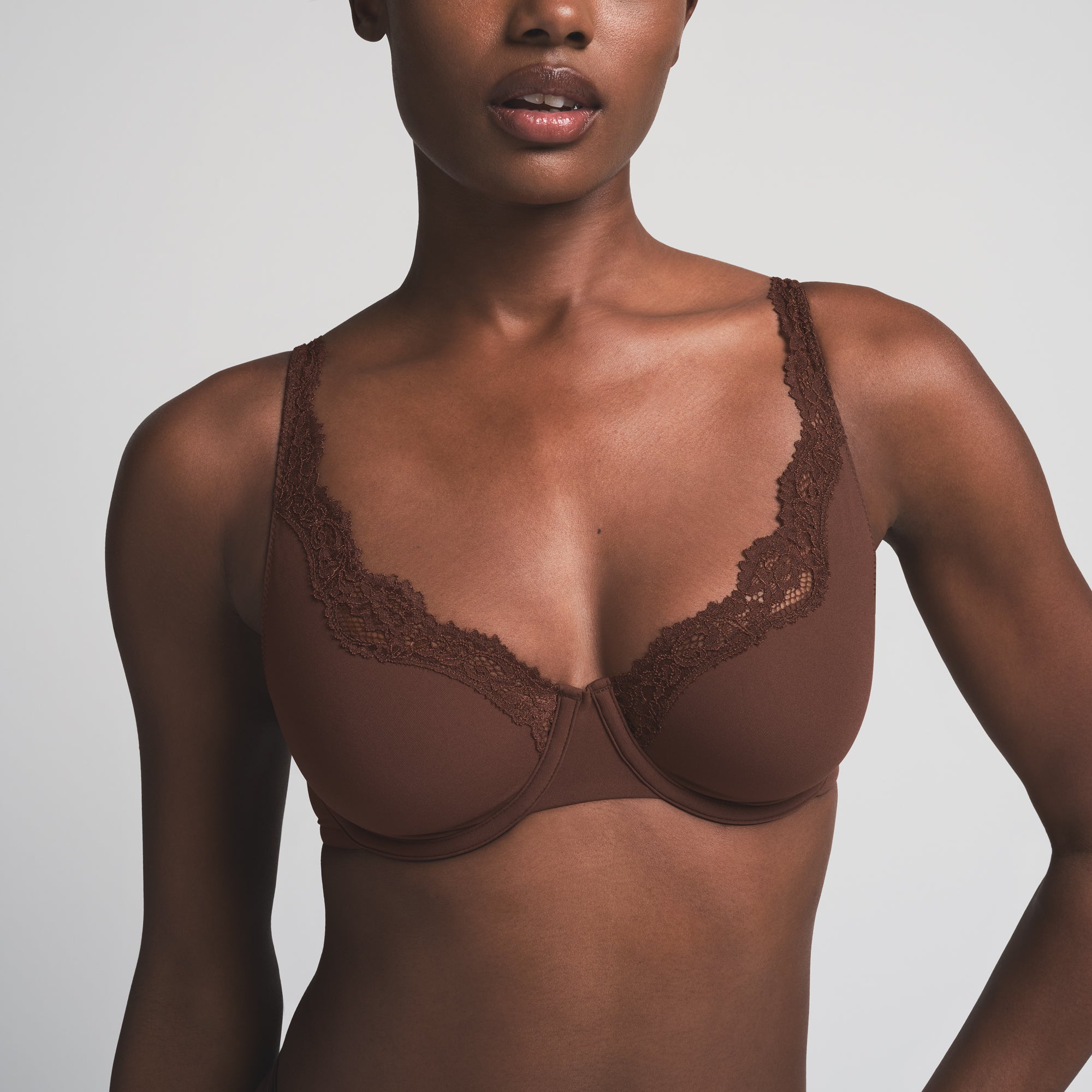 FITS EVERYBODY LACE UNLINED FULL COVERAGE BRA | COCOA - Image 2