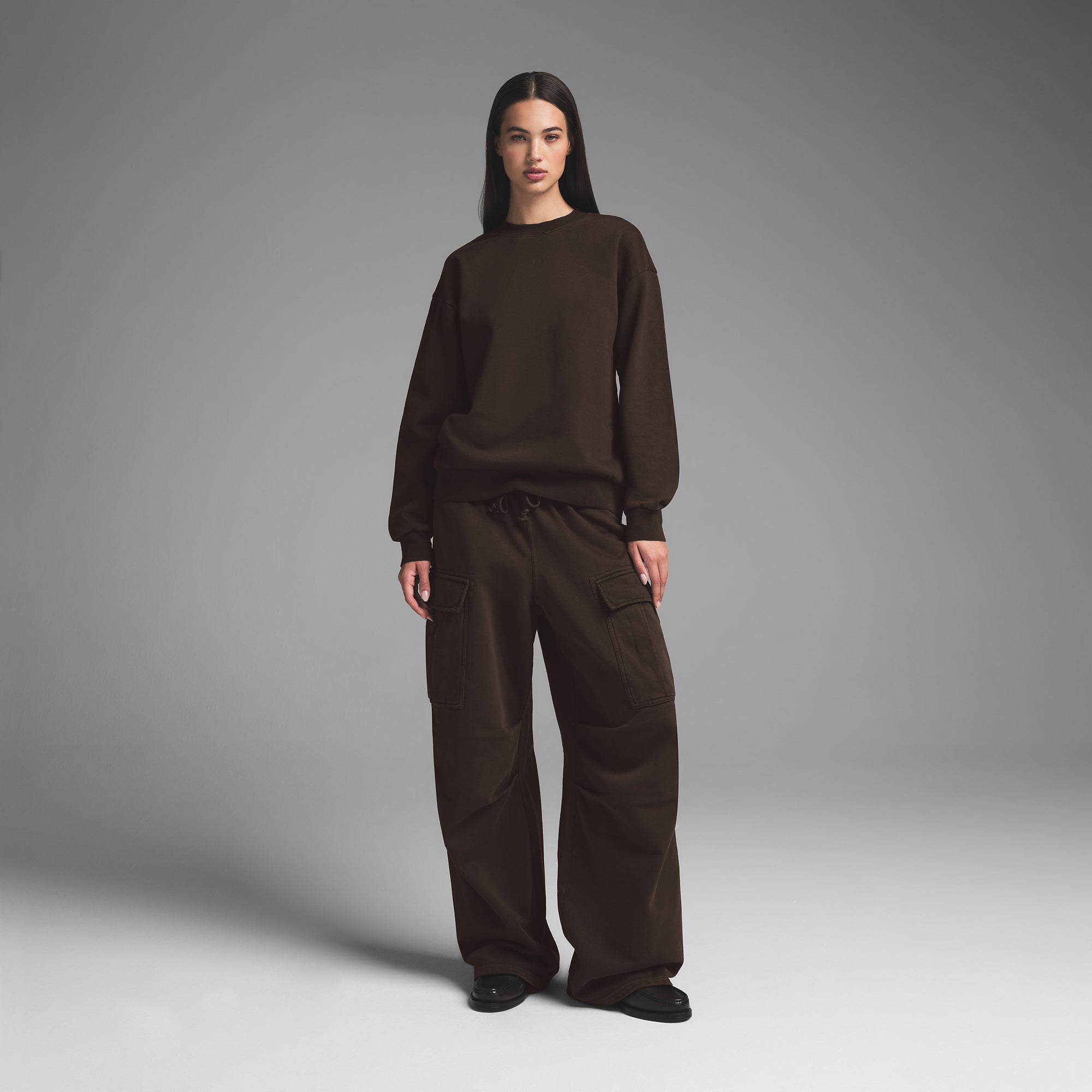 BOYFRIEND FLEECE CREWNECK | ESPRESSO