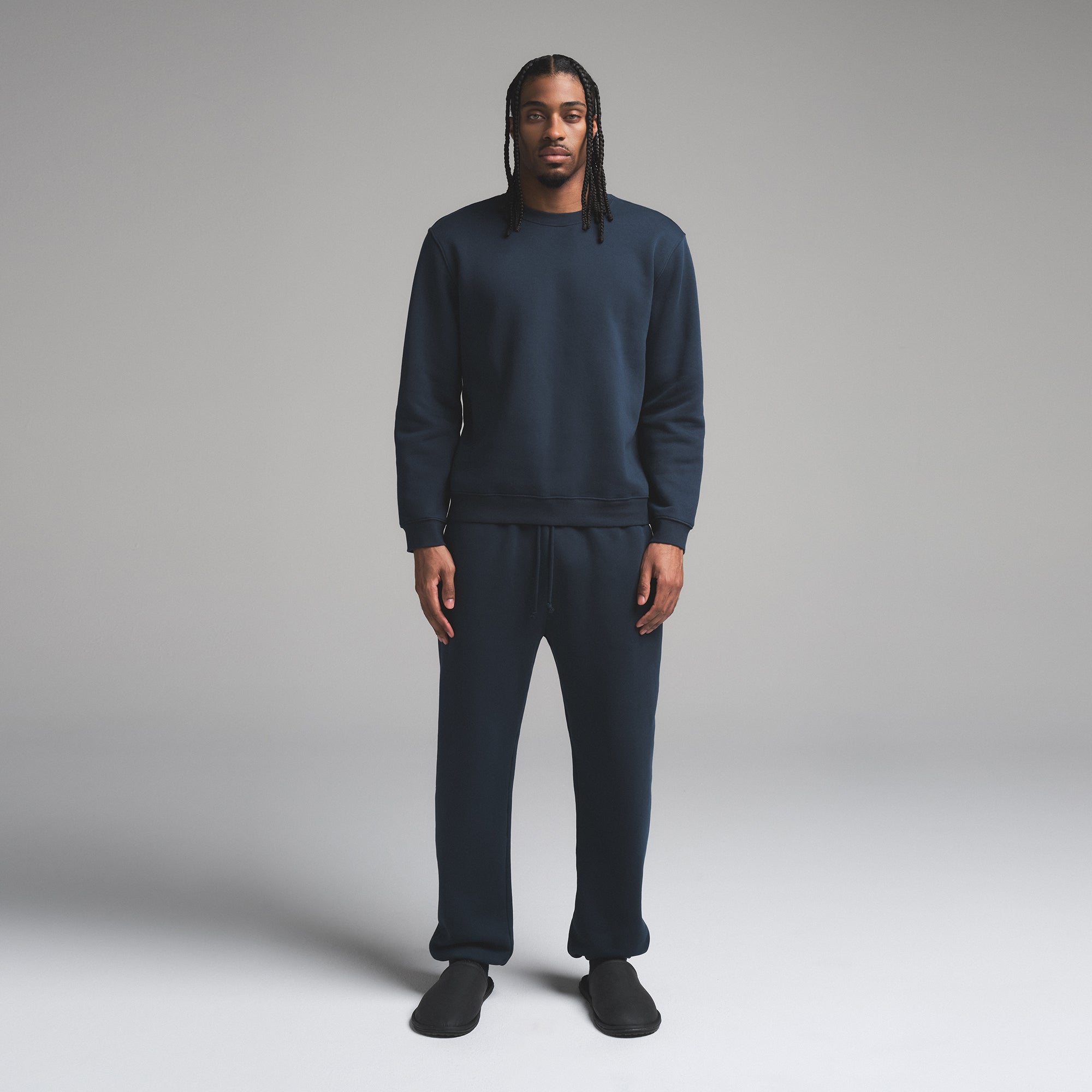 FLEECE LOUNGE MENS CLASSIC CREWNECK | NAVY