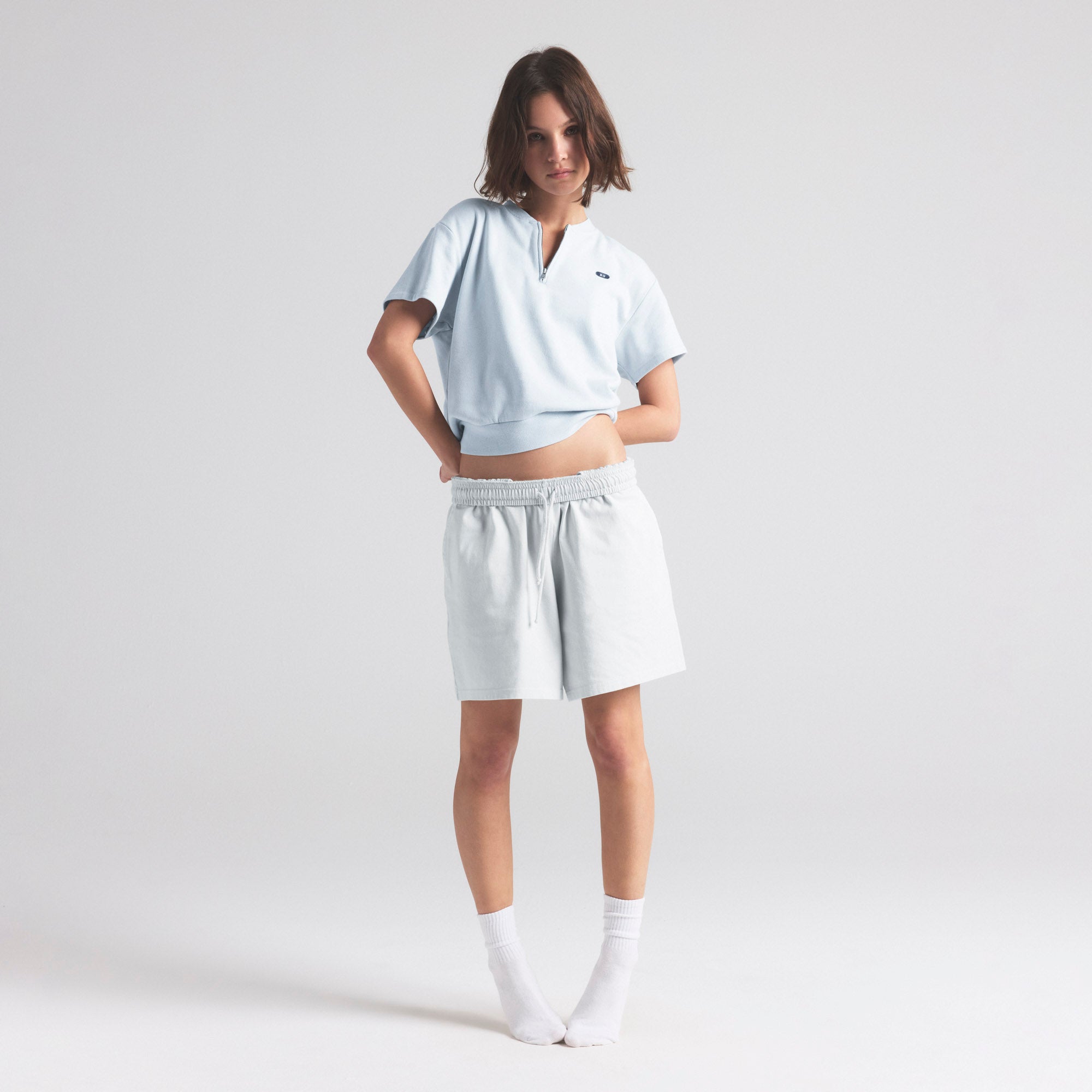 LIGHTWEIGHT FLEECE SHORT SLEEVE QUARTER ZIP | FROST - Image 3