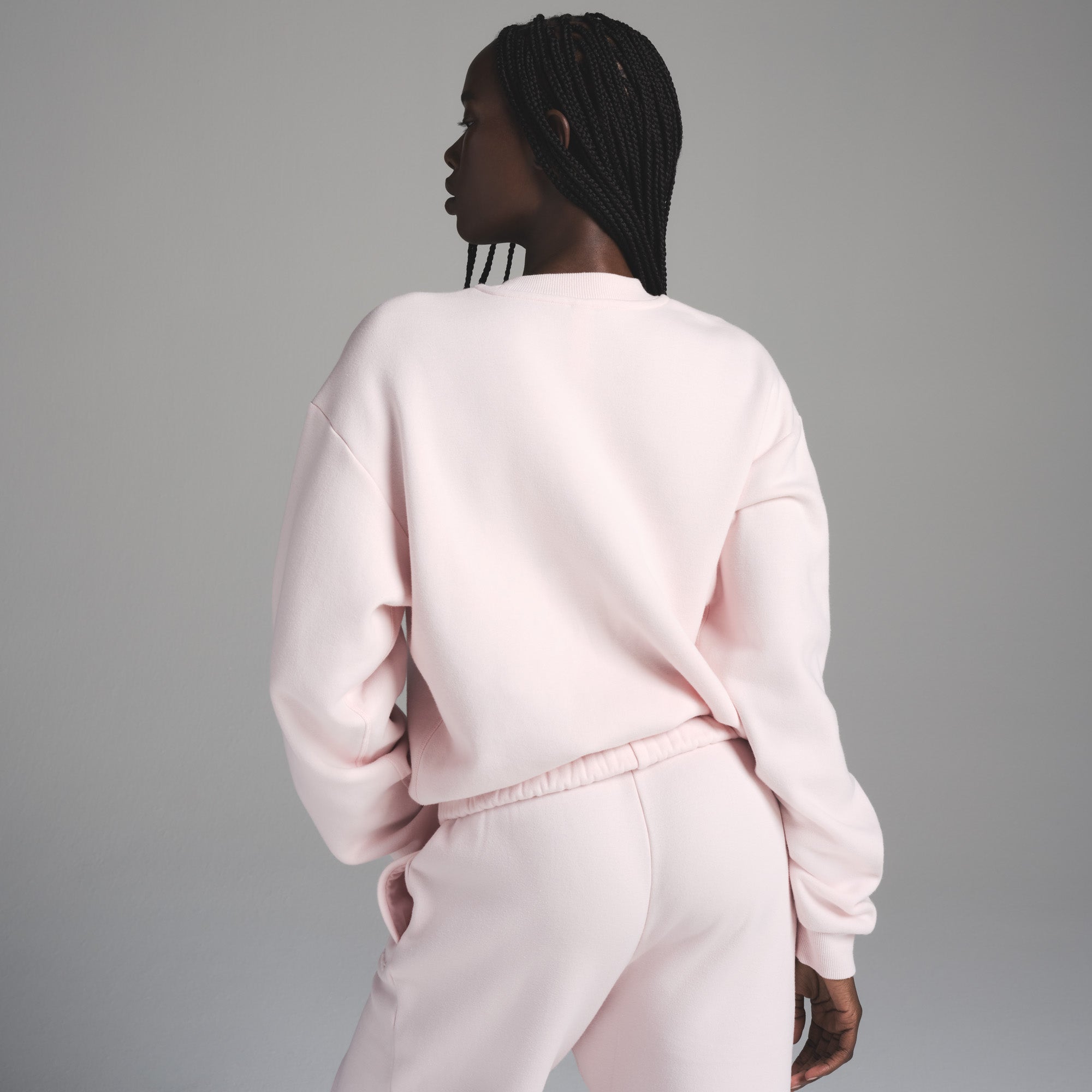 COTTON FLEECE CLASSIC CREWNECK | BARELY PINK - Image 4