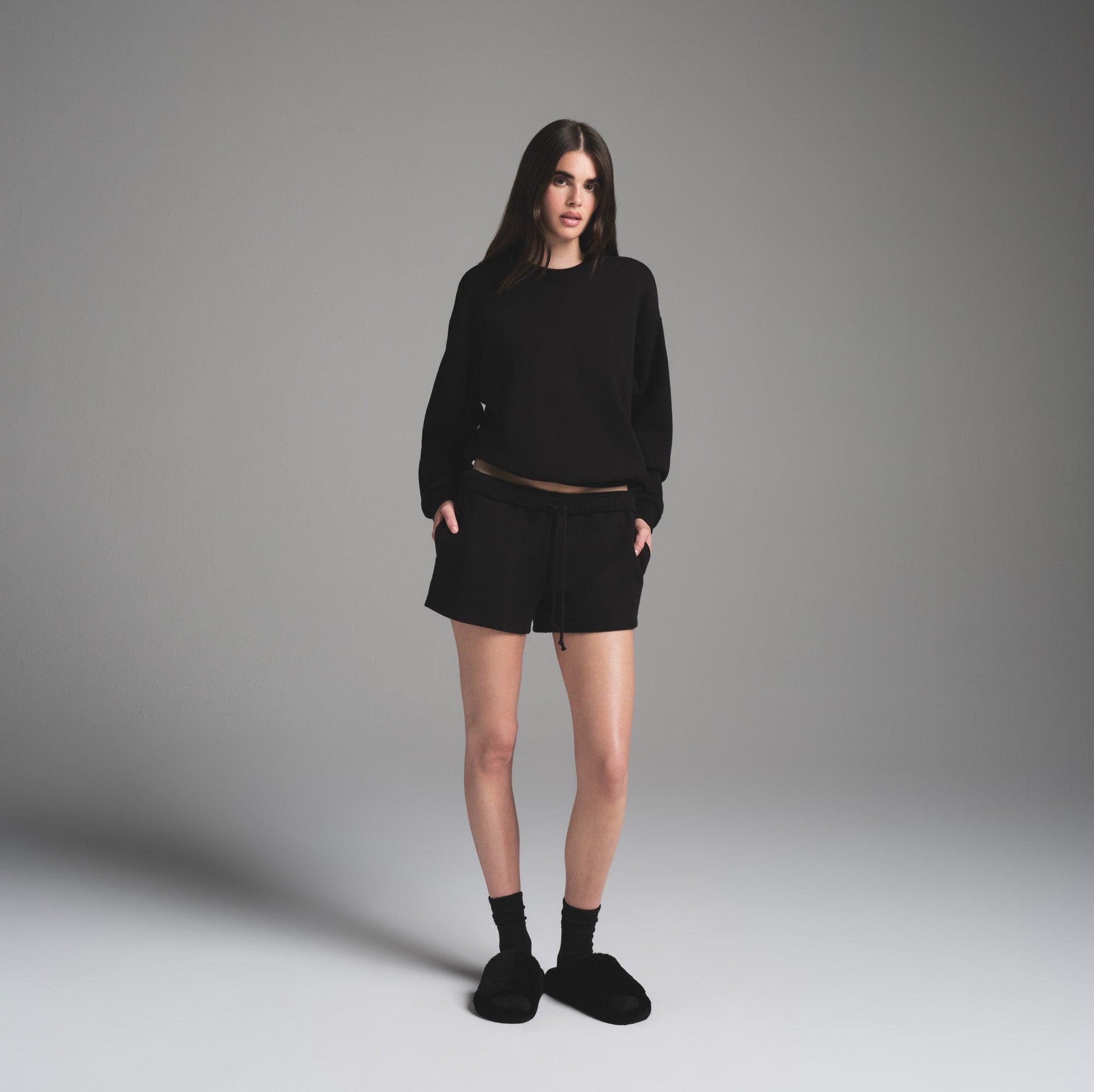 COTTON FLEECE CLASSIC CREWNECK | ONYX