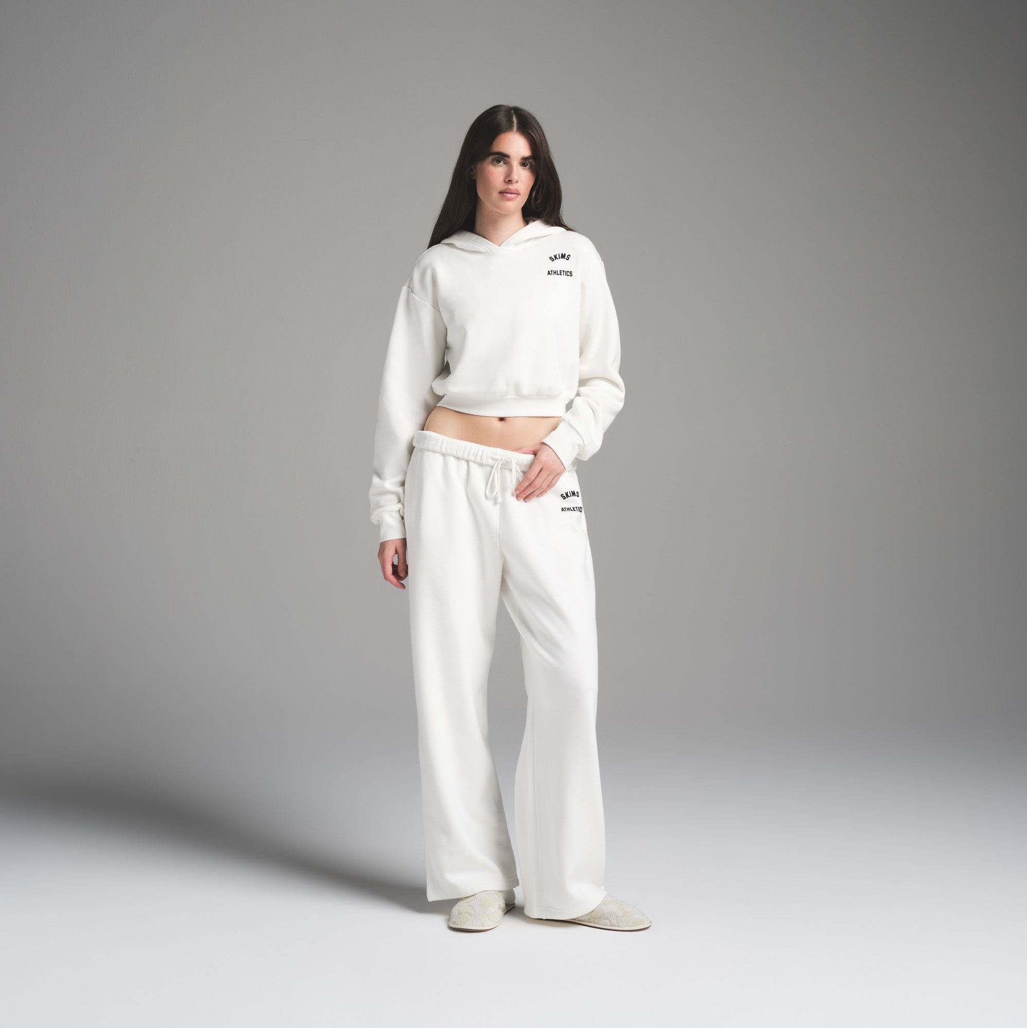 COTTON FLEECE SHRUNKEN HOODIE | MARBLE GRAPHIC