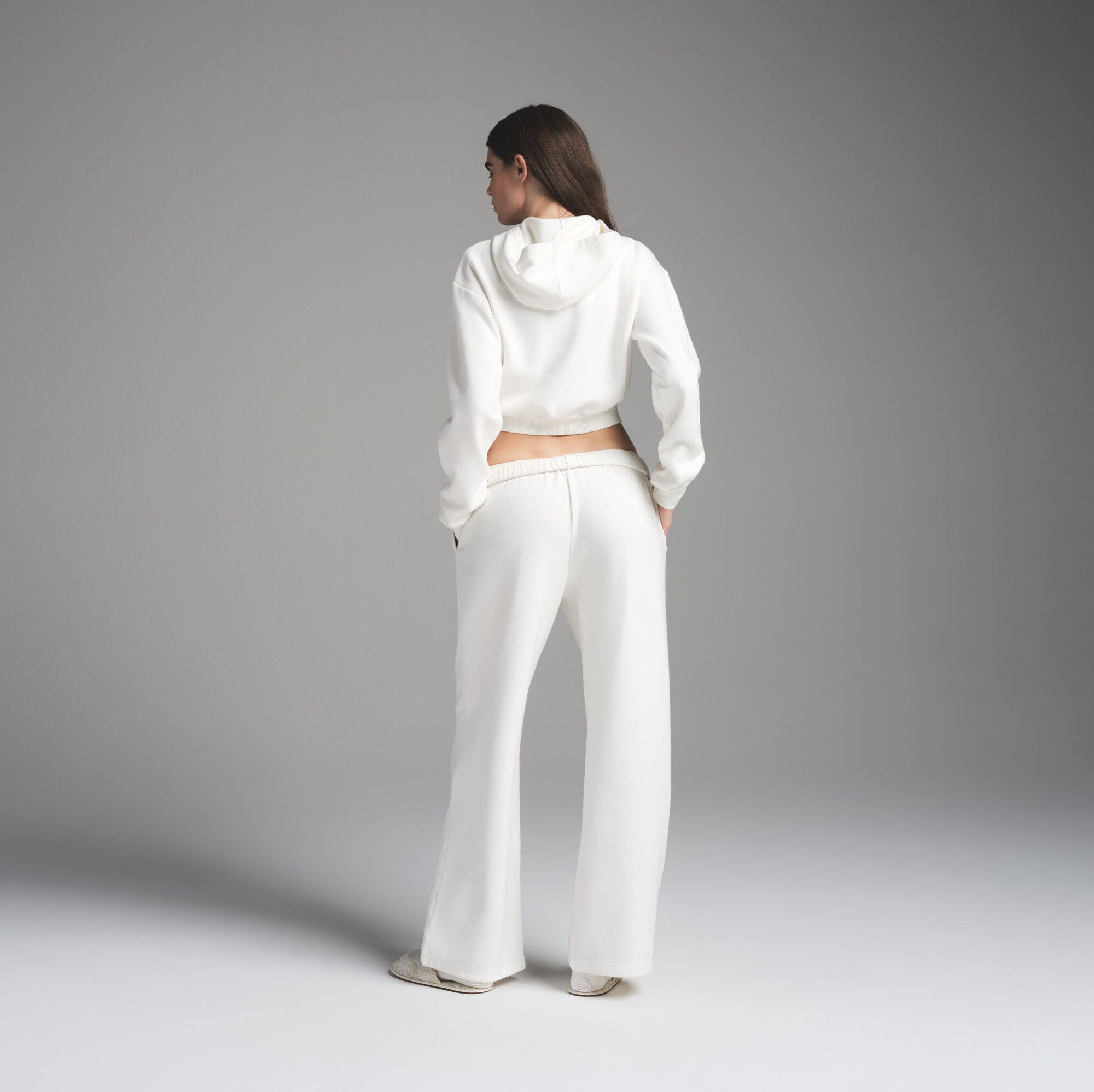 COTTON FLEECE SHRUNKEN HOODIE | MARBLE GRAPHIC - Image 4