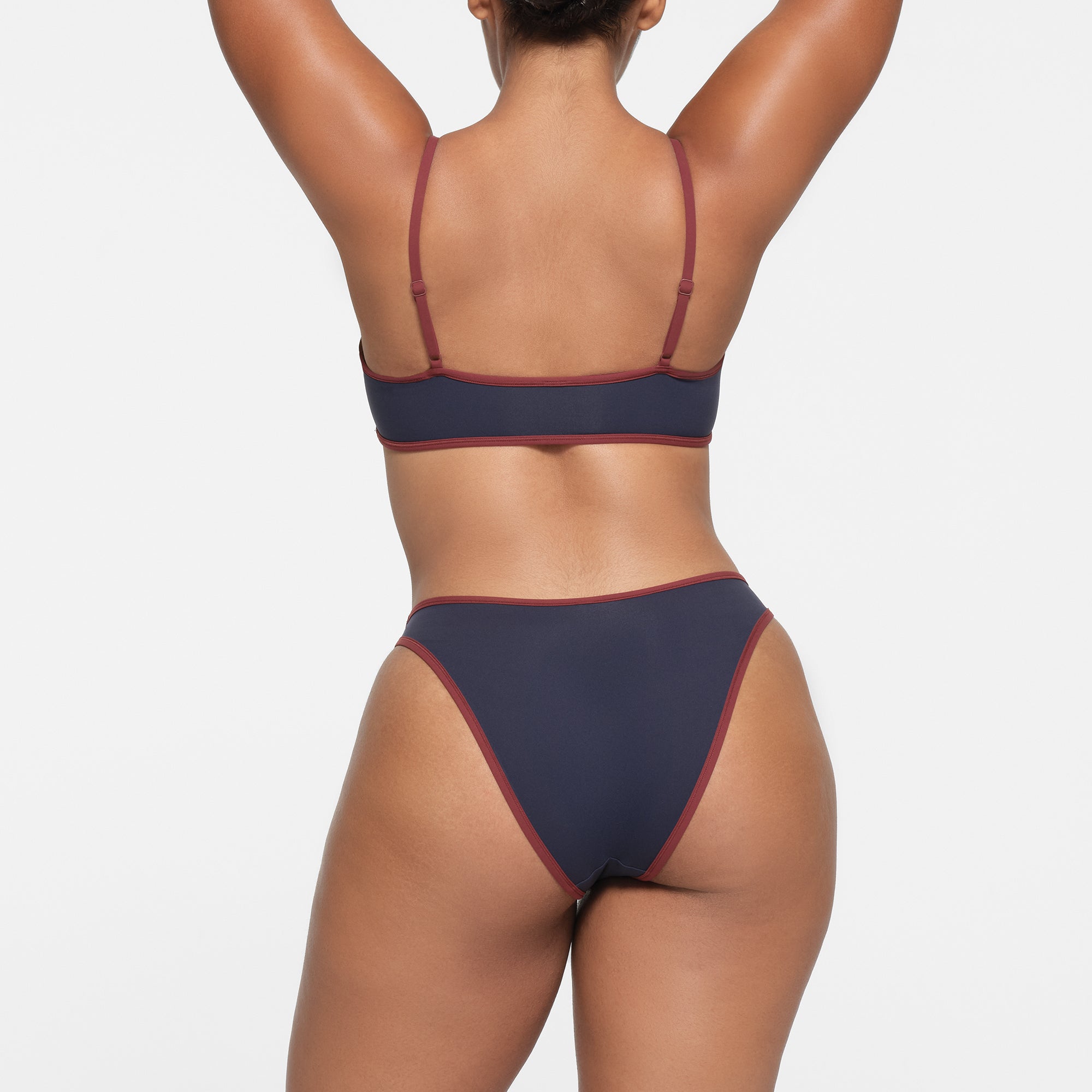 FITS EVERYBODY CONTRAST TRIM HIGH LEG BIKINI | NAVY - Image 3