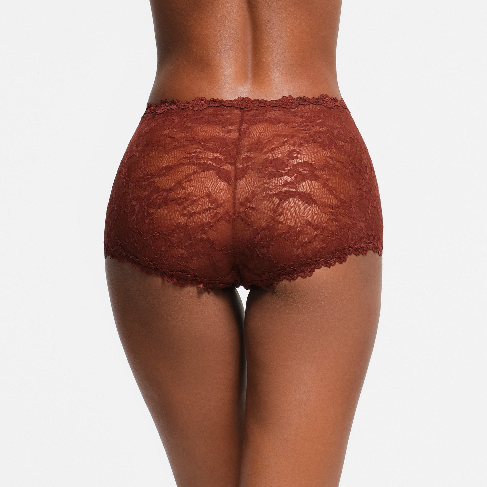 STRETCH LACE BOY SHORT | OXBLOOD - Image 3