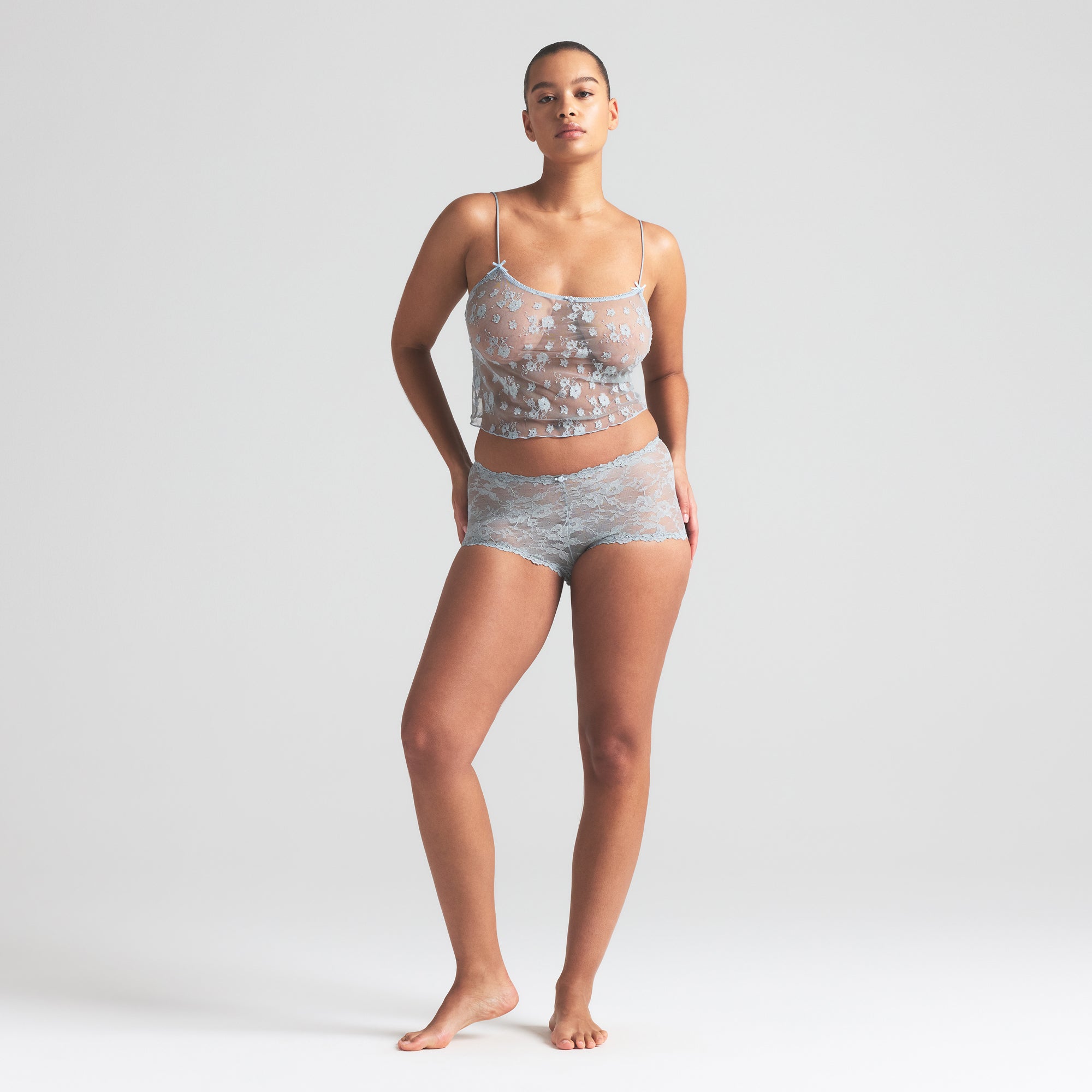 STRETCH LACE BOY SHORT | MERCURY - Image 3