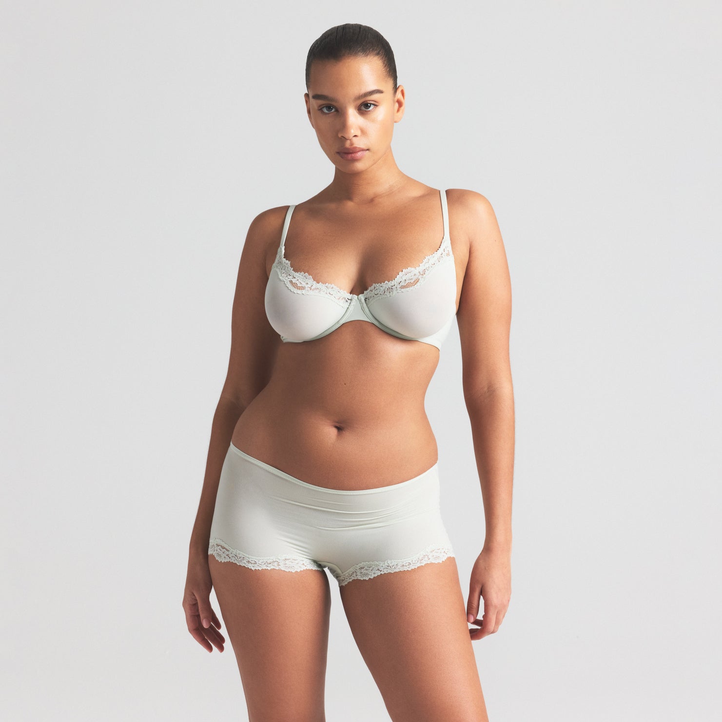 FITS EVERYBODY LACE BOY SHORT | SPEARMINT