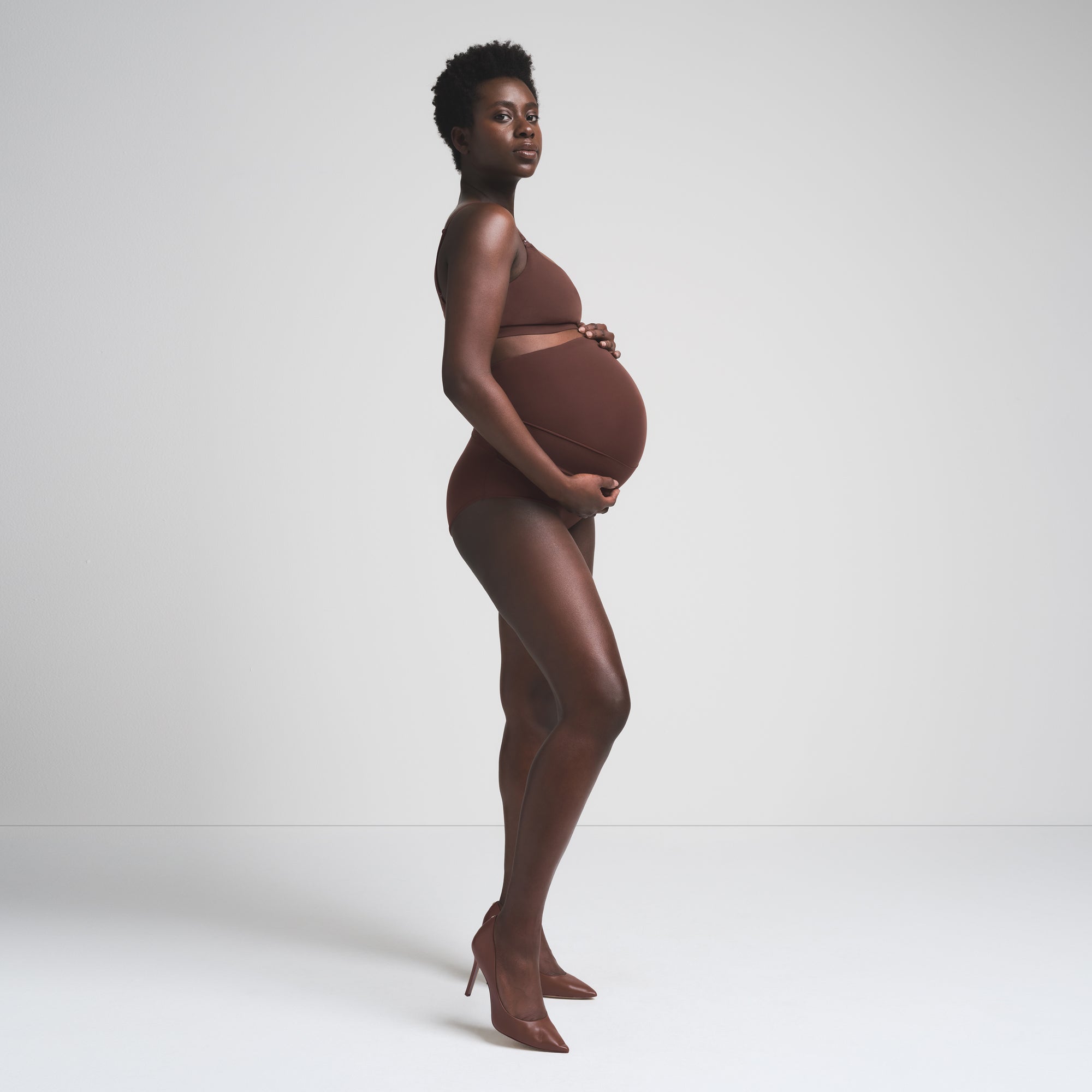 FITS EVERYBODY MATERNITY BANDED HIGH-WAISTED BRIEF | COCOA