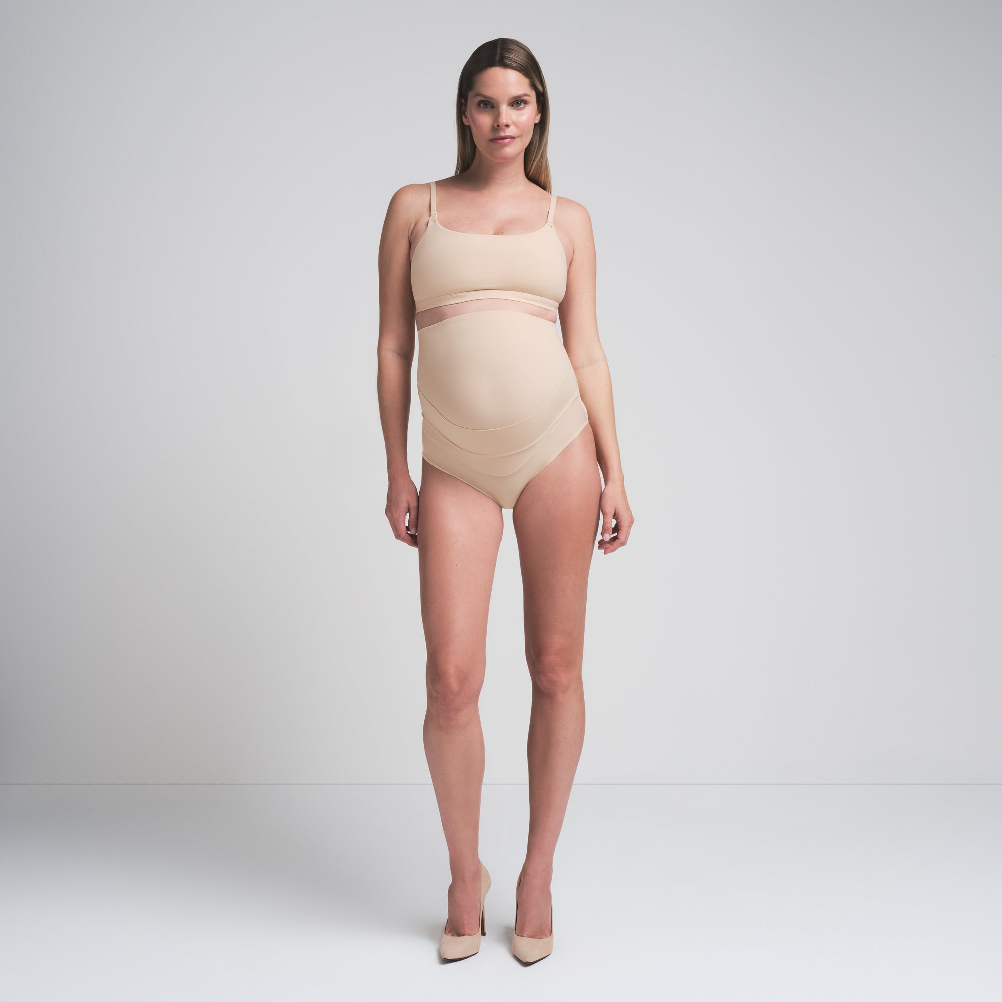 FITS EVERYBODY MATERNITY BANDED HIGH-WAISTED BRIEF | SAND