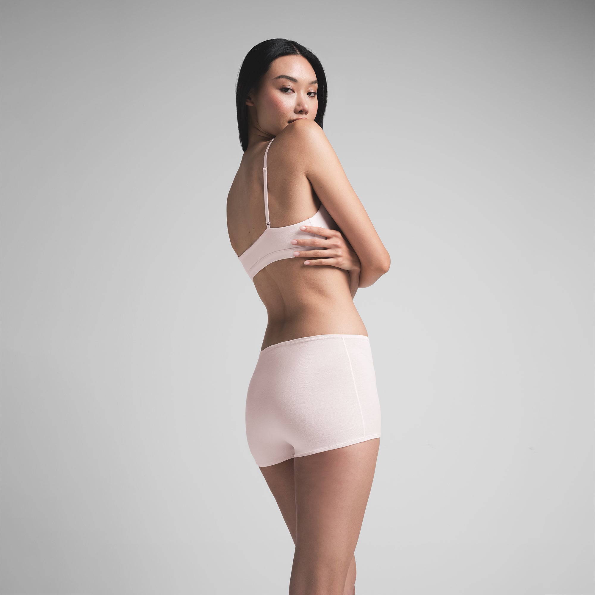 COTTON JERSEY BOY SHORT | BARELY PINK - Image 4