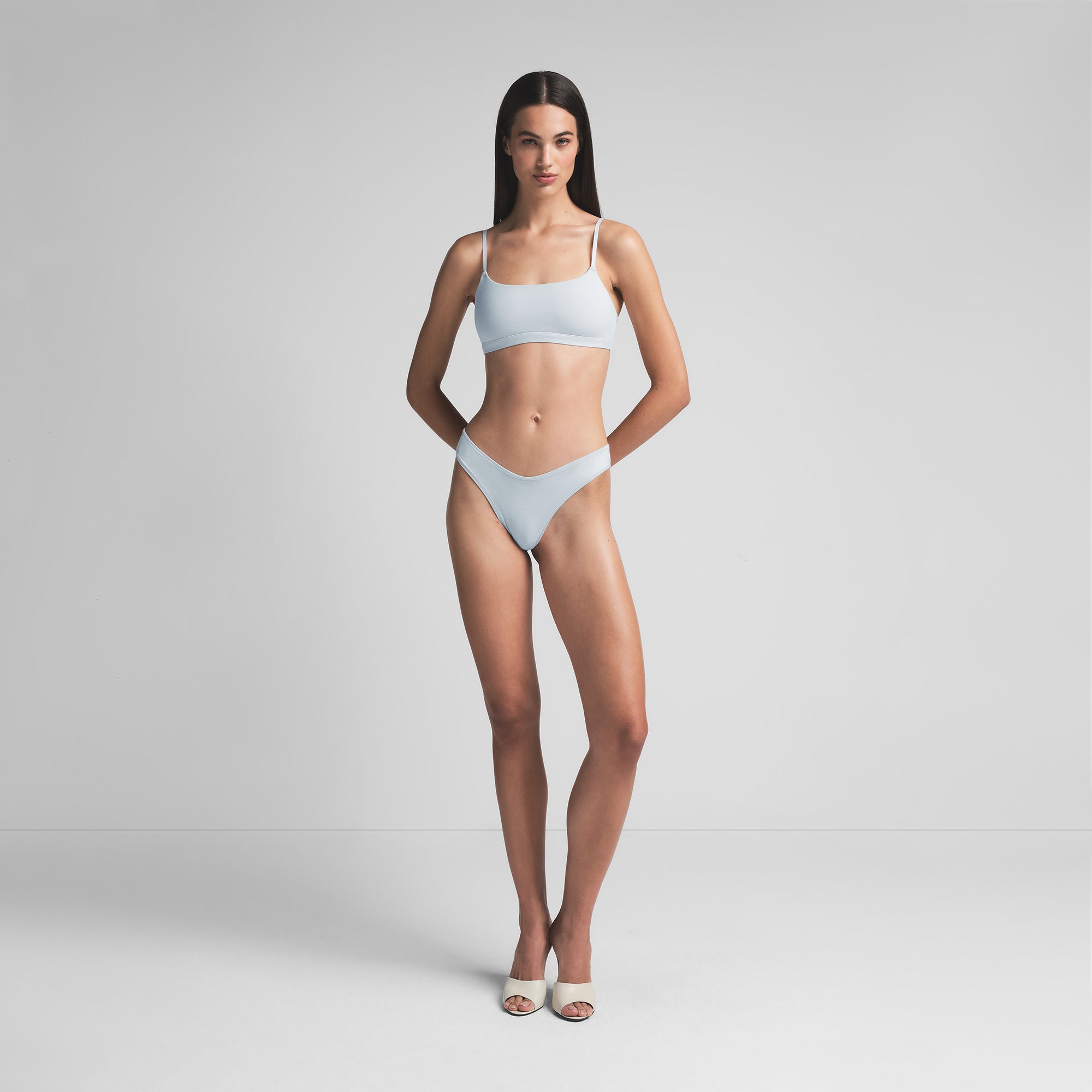 COTTON JERSEY DIPPED THONG | ZEN BLUE - Image 2