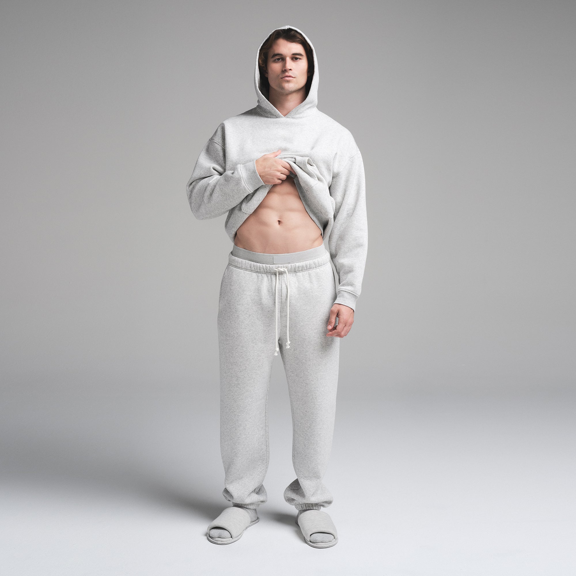 FLEECE LOUNGE MENS RELAXED JOGGER | LIGHT HEATHER GREY - Image 3