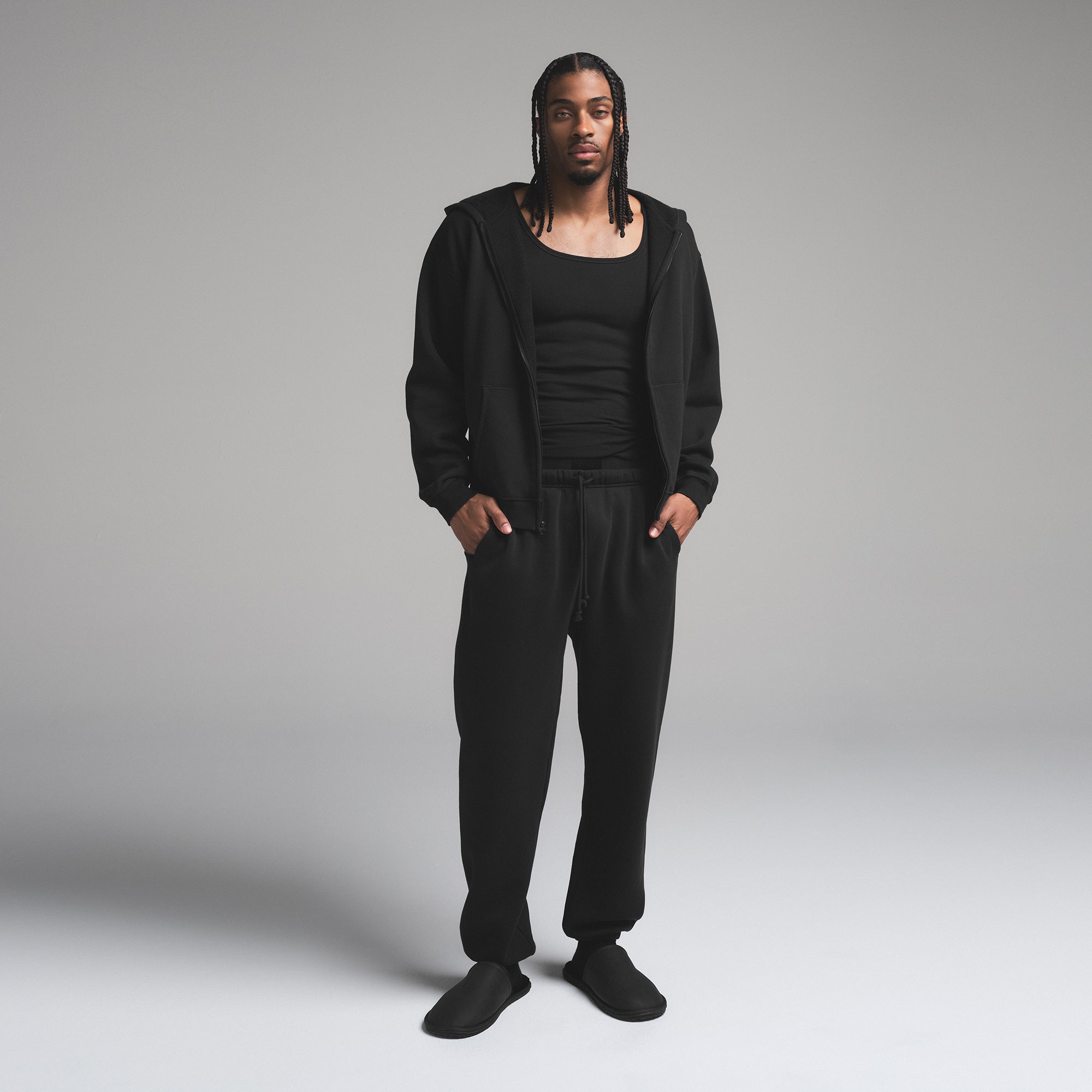 FLEECE LOUNGE MENS RELAXED JOGGER | WASHED ONYX - Image 4