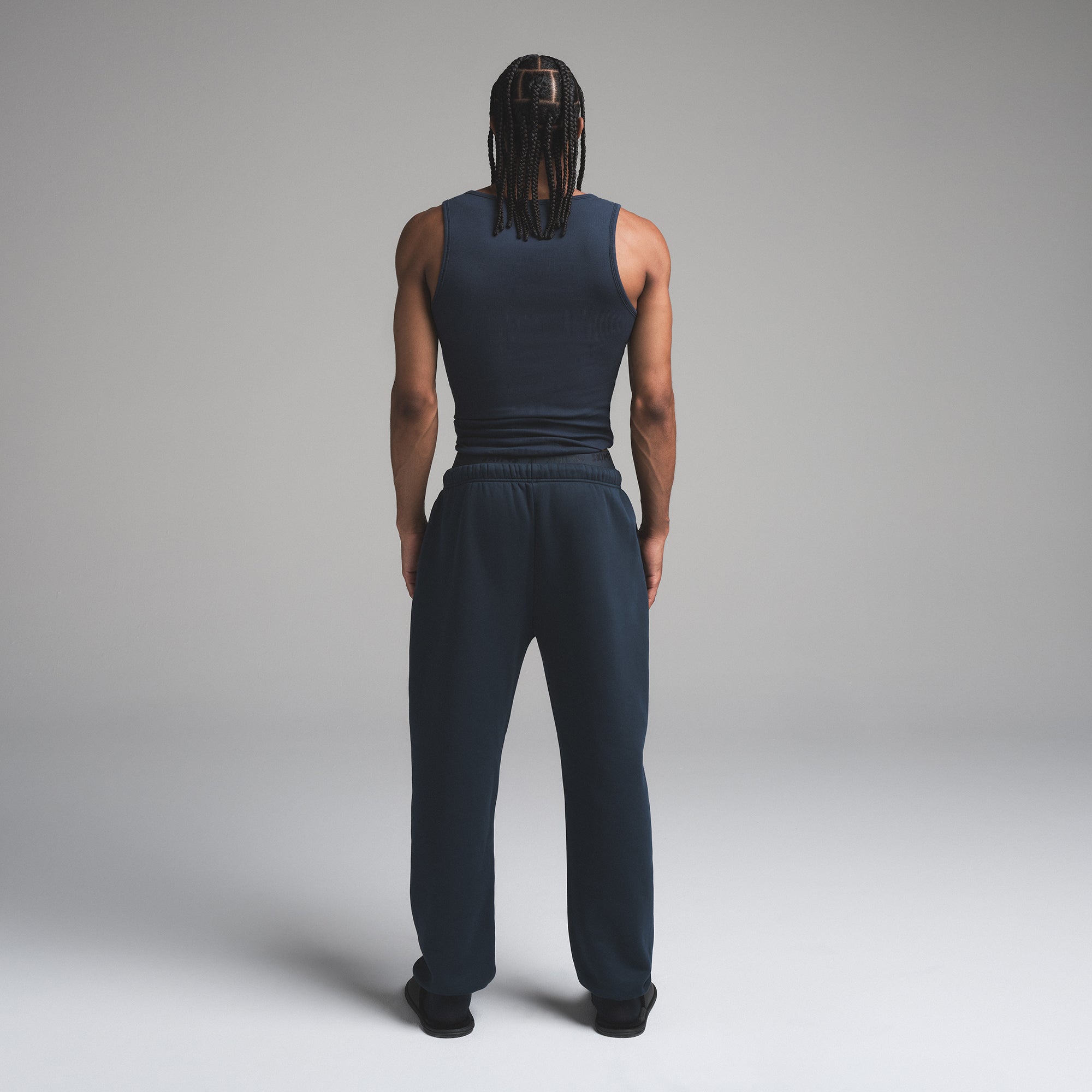 FLEECE LOUNGE MENS RELAXED JOGGER | NAVY - Image 3