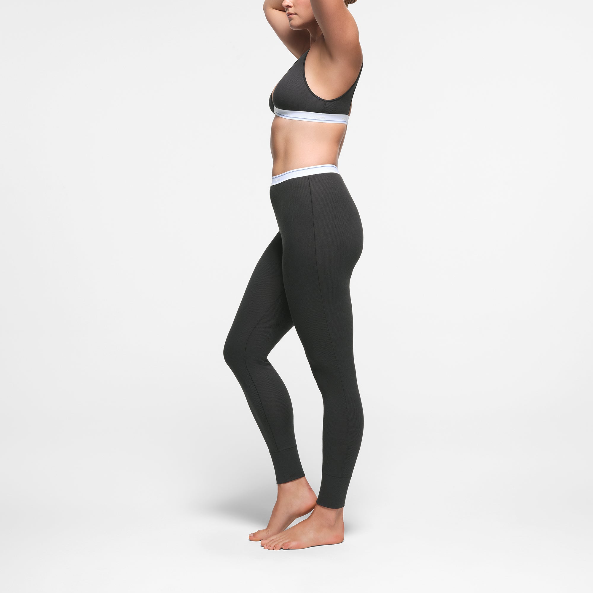 COTTON RIB LEGGING | SOOT STRIPE - Image 2
