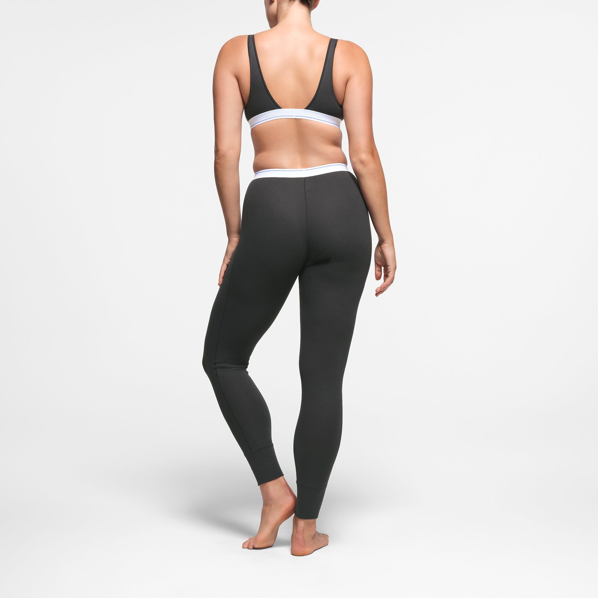 COTTON RIB LEGGING | SOOT STRIPE - Image 3