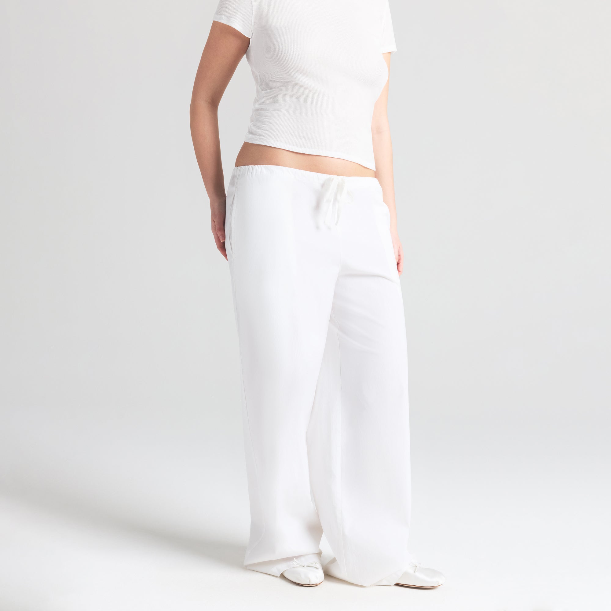 COTTON POPLIN STRAIGHT LEG PANT | SNOW - Image 3