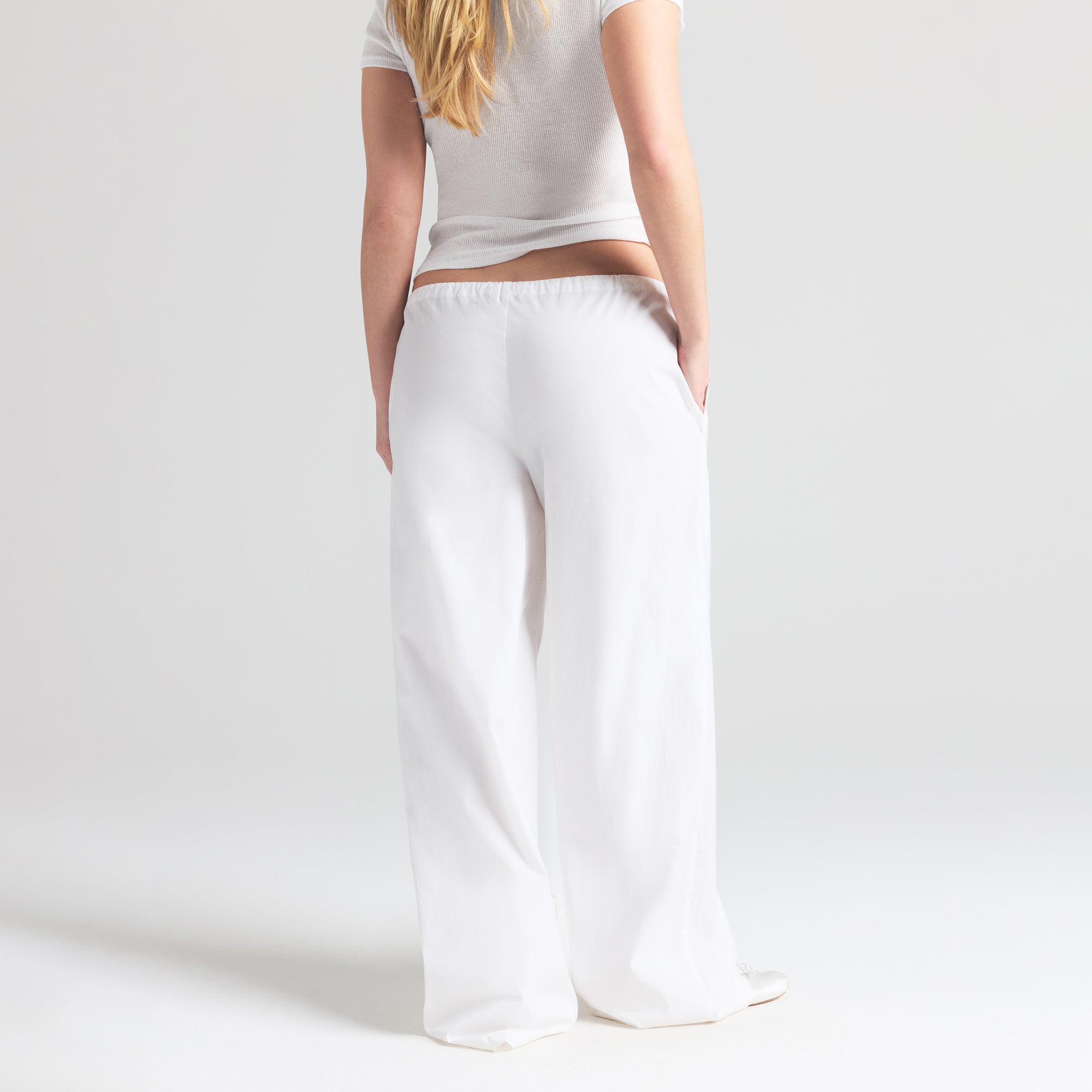 COTTON POPLIN STRAIGHT LEG PANT | SNOW - Image 2