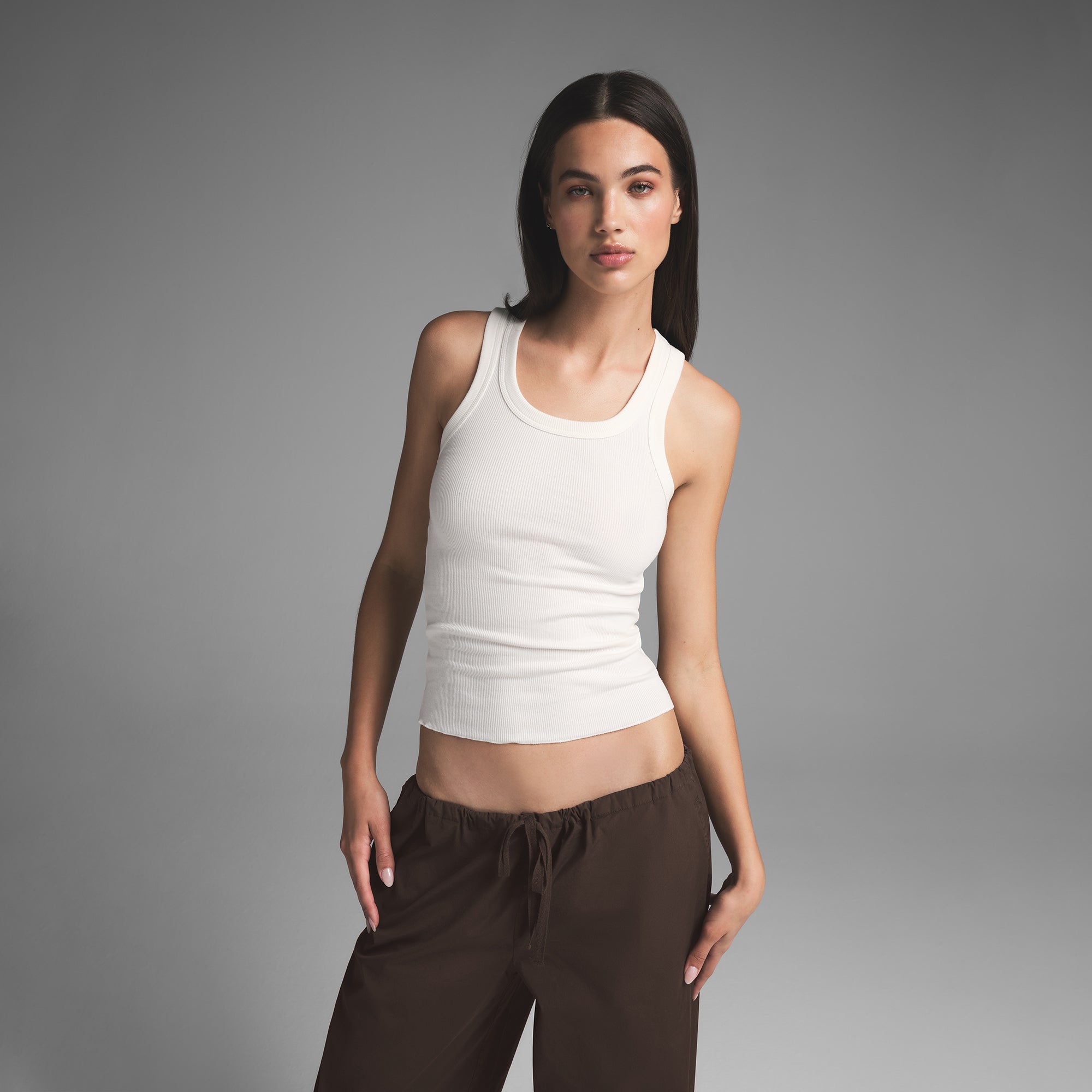 COTTON POPLIN STRAIGHT LEG PANT | WASHED DARK SEPIA - Image 3