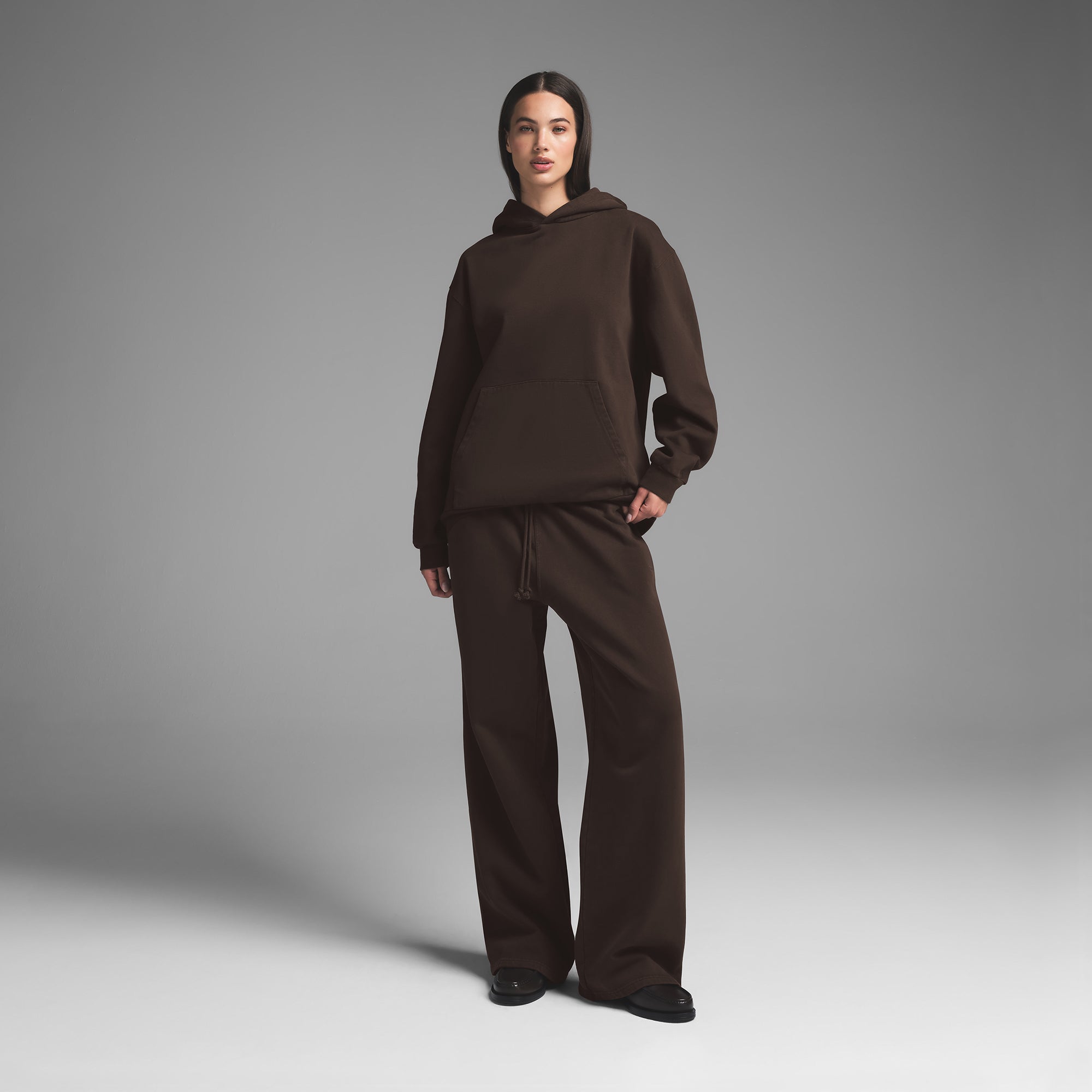 BOYFRIEND FLEECE STRAIGHT LEG PANT | ESPRESSO