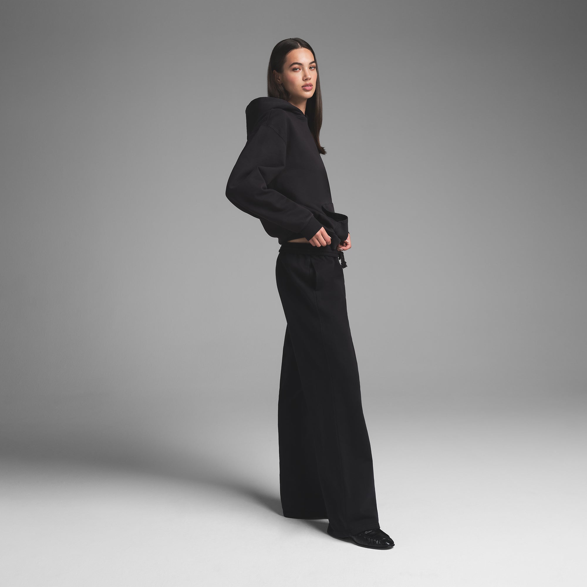 BOYFRIEND FLEECE STRAIGHT LEG PANT | WASHED ONYX - Image 2