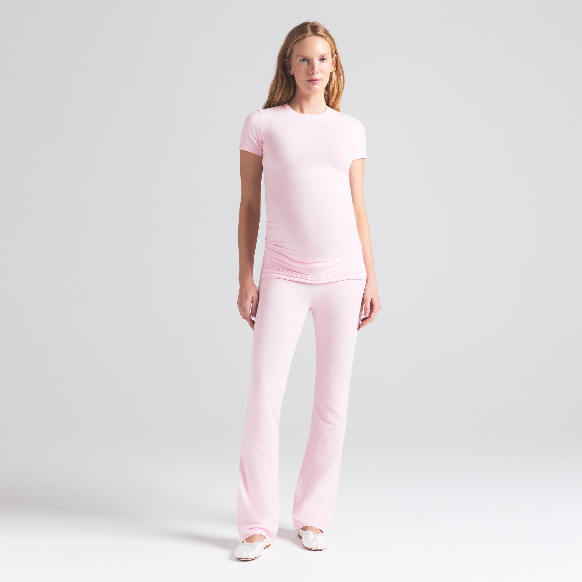 COTTON JERSEY MATERNITY FOLDOVER PANT | CHERRY BLOSSOM - Image 4