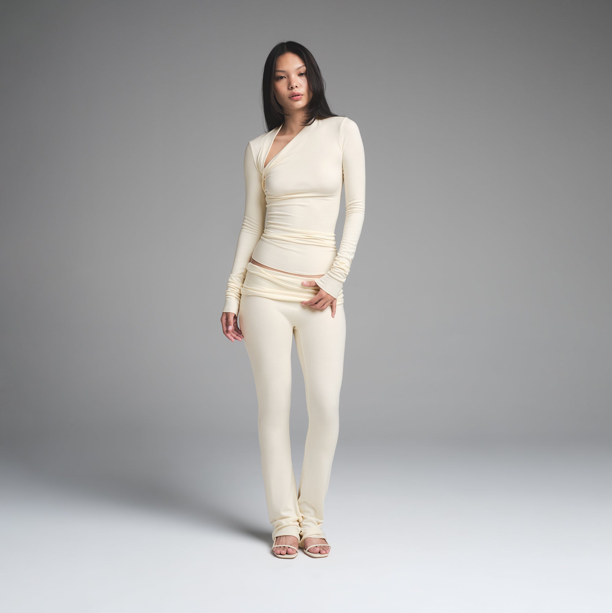 SKIMS CLOUD FOLDOVER PANT | ECRU - Image 2