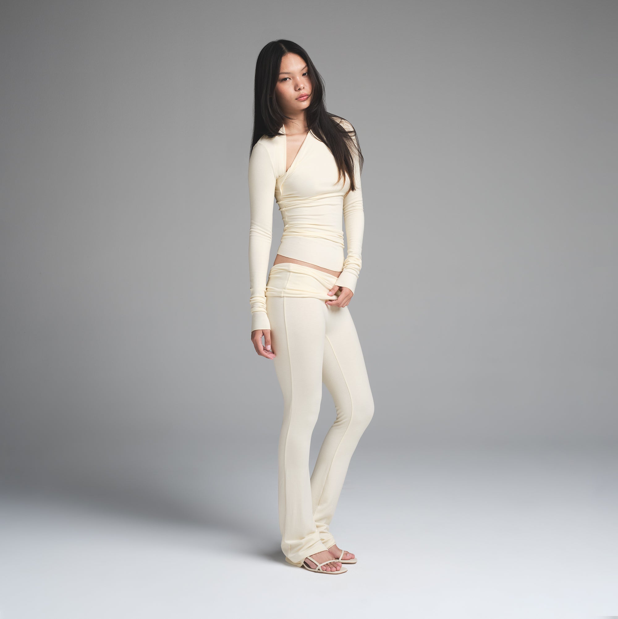 SKIMS CLOUD FOLDOVER PANT | ECRU