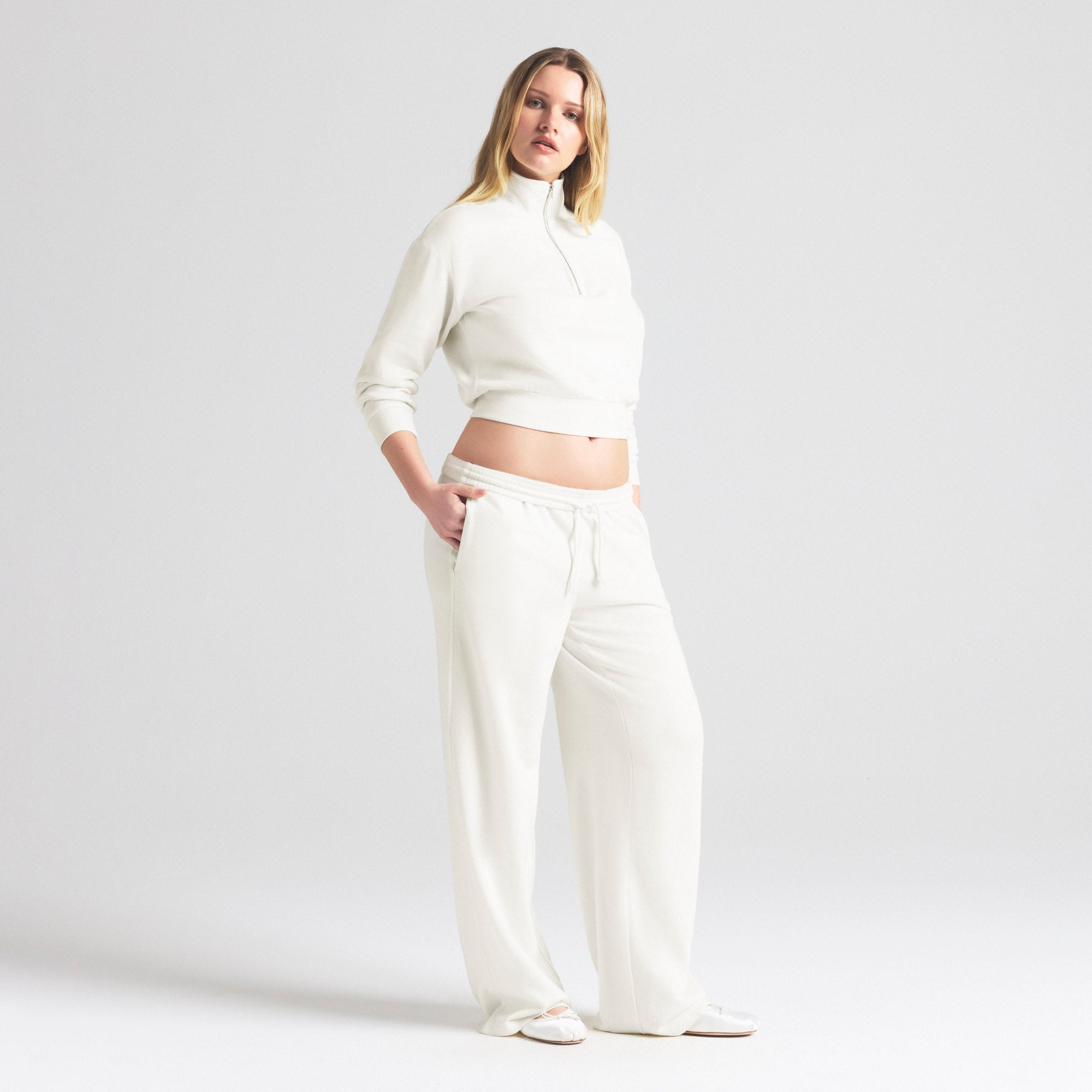 LIGHTWEIGHT FLEECE STRAIGHT LEG PANT | MARBLE