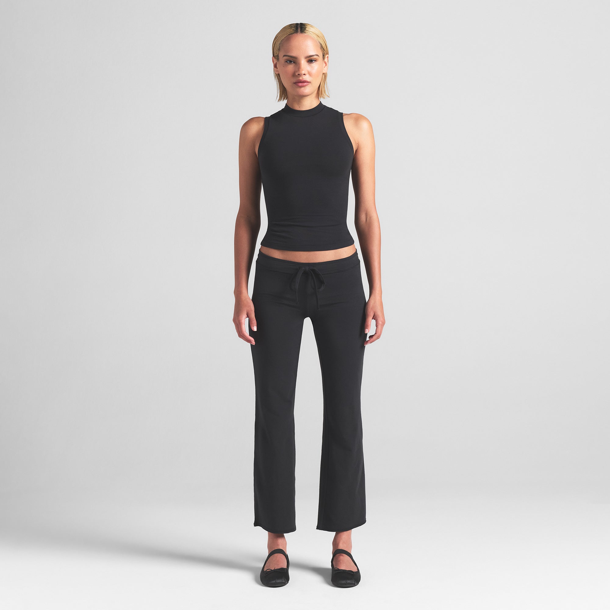COTTON JERSEY LOW RISE CROP PANT | SOOT