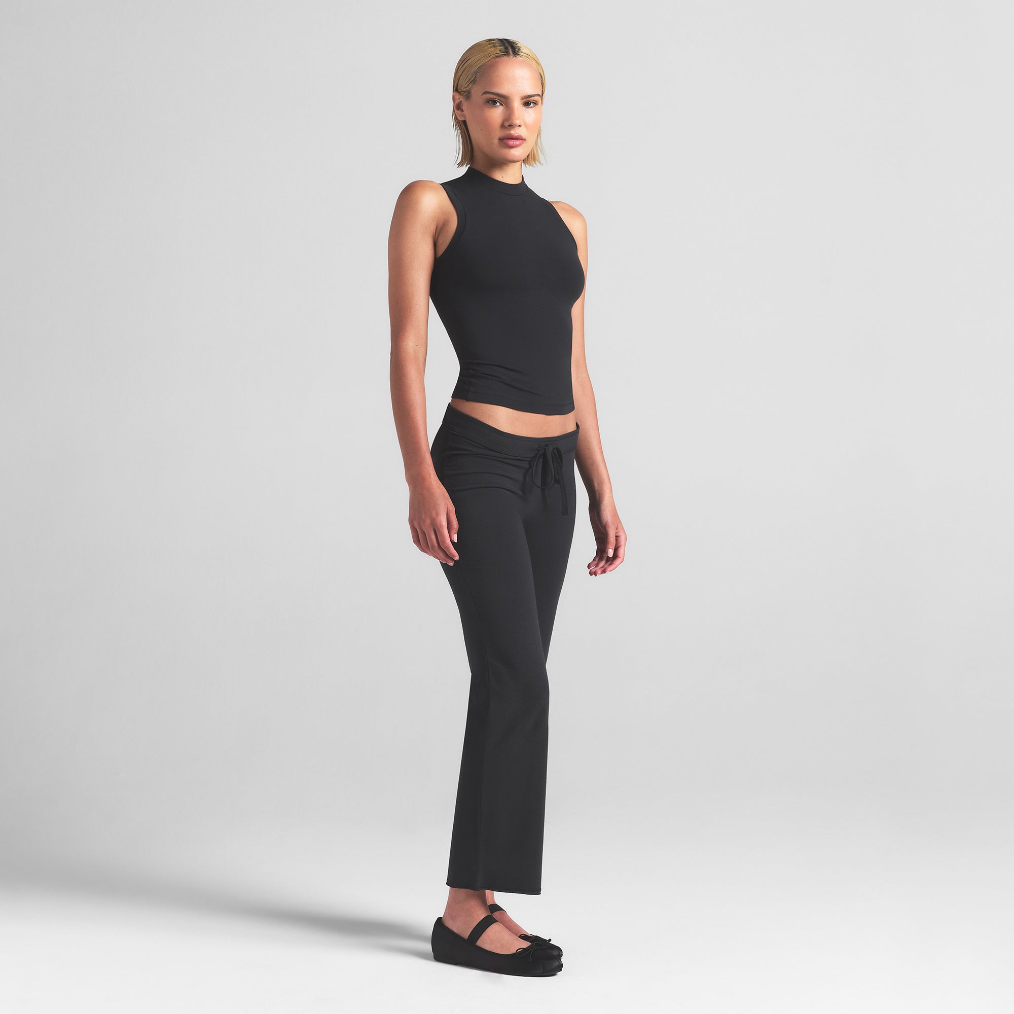 COTTON JERSEY LOW RISE CROP PANT | SOOT - Image 4