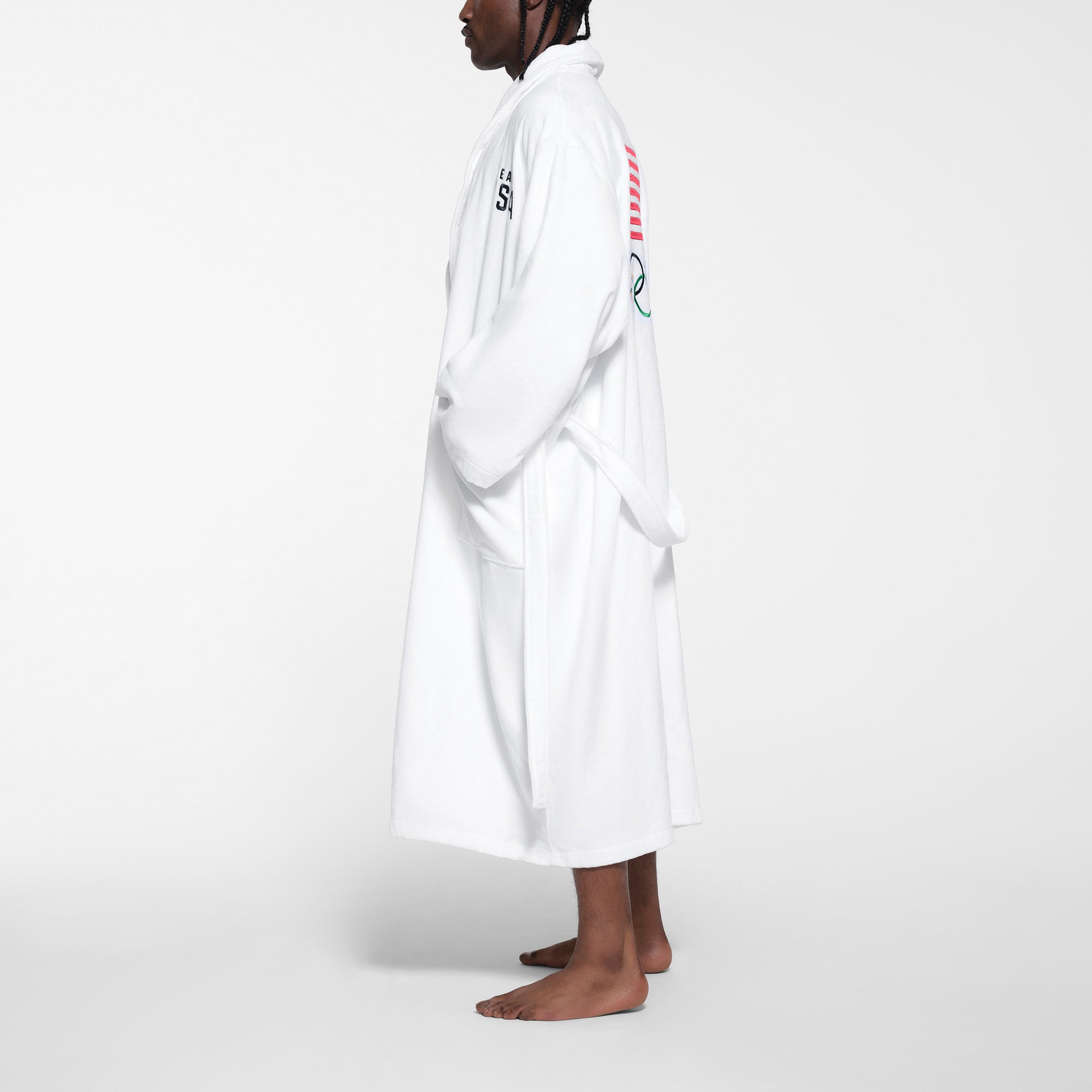 SKIMS FOR TEAM USA TERRY OLYMPIC UNISEX ROBE | WHITE - Image 5