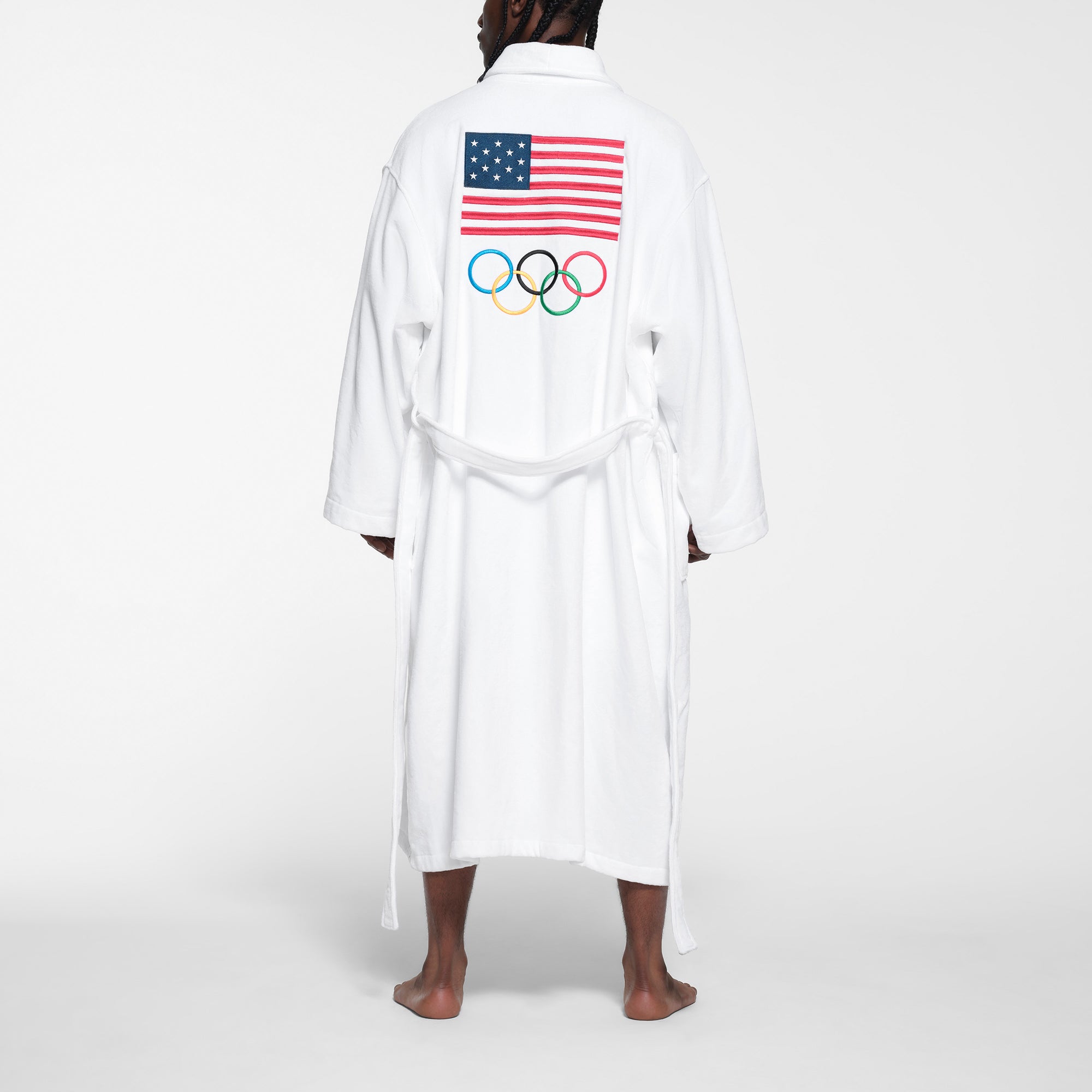 SKIMS FOR TEAM USA TERRY OLYMPIC UNISEX ROBE | WHITE - Image 6
